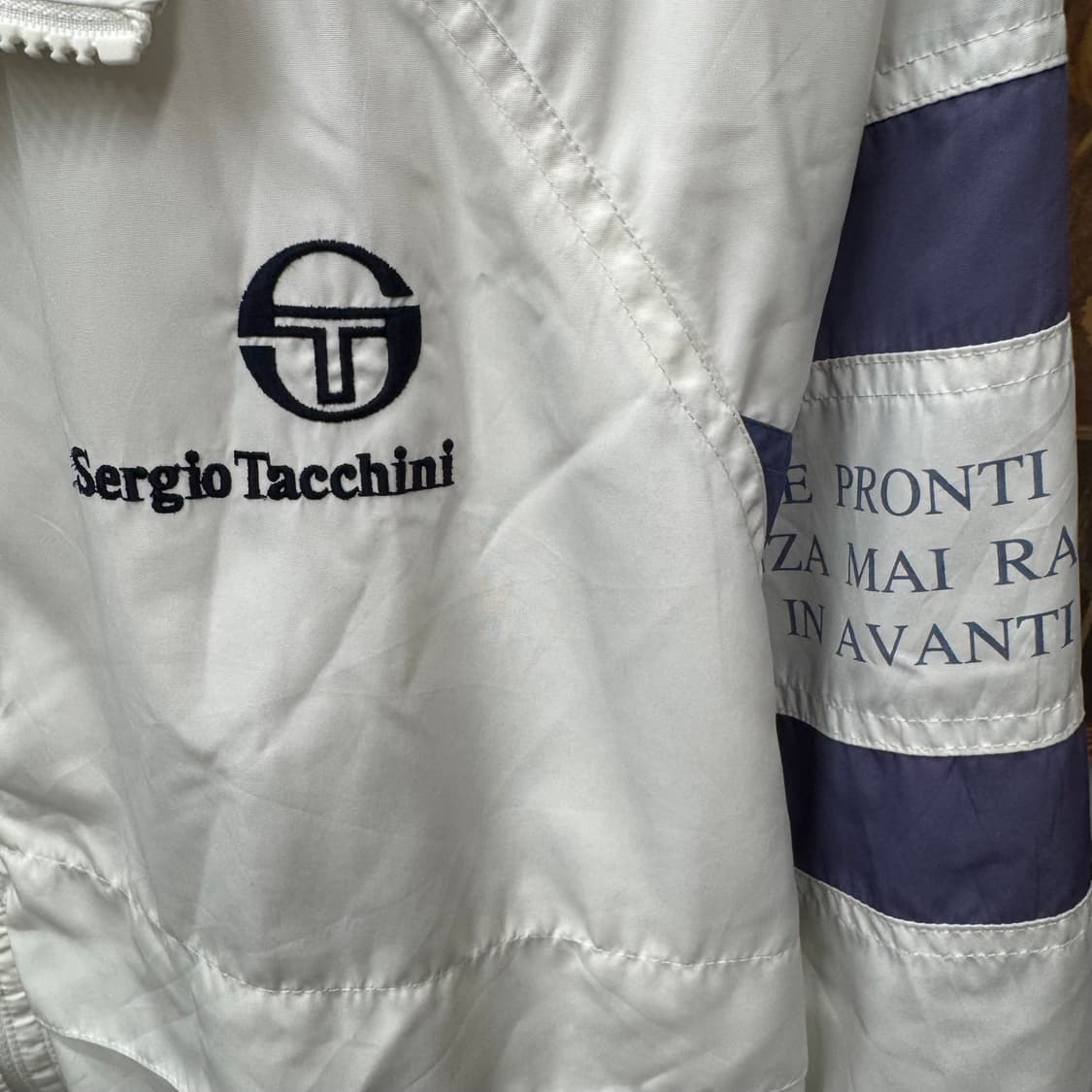 90s 세르지오 타키니 올드스쿨 바람낙이 사이드 로고 포인트 화이트 상품이미지5