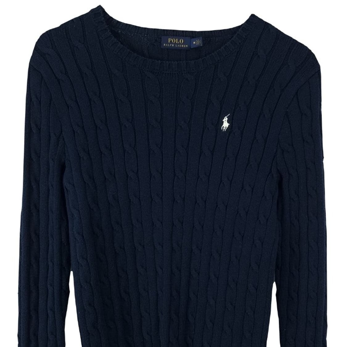 [폴로 랄프로렌] 포니 로고 자수 케이블 꽈배기 니트 네이비 M18590 상품이미지4