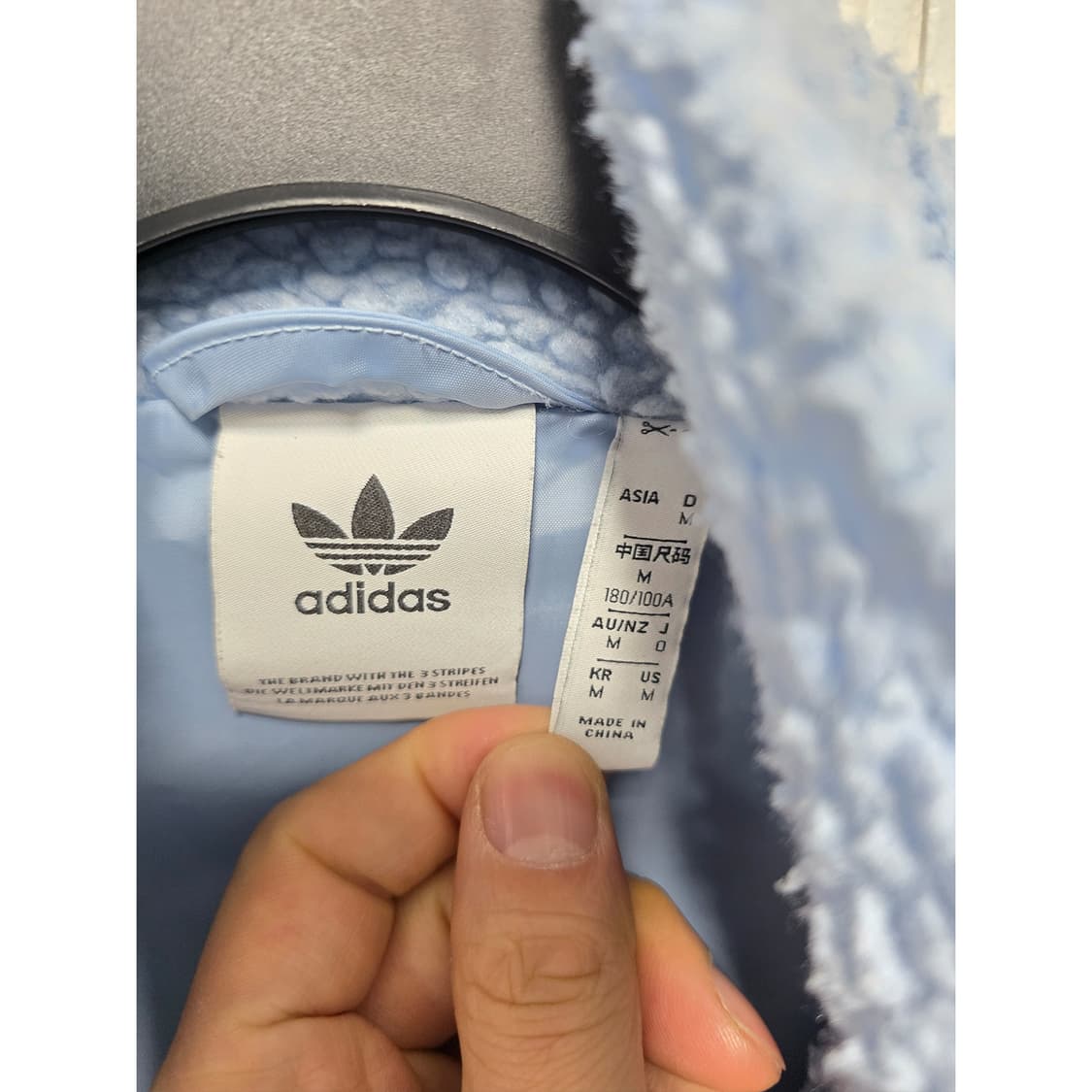 택포) 아디다스 빅로고 뽀글이 플리스 후리스 M 상품이미지2