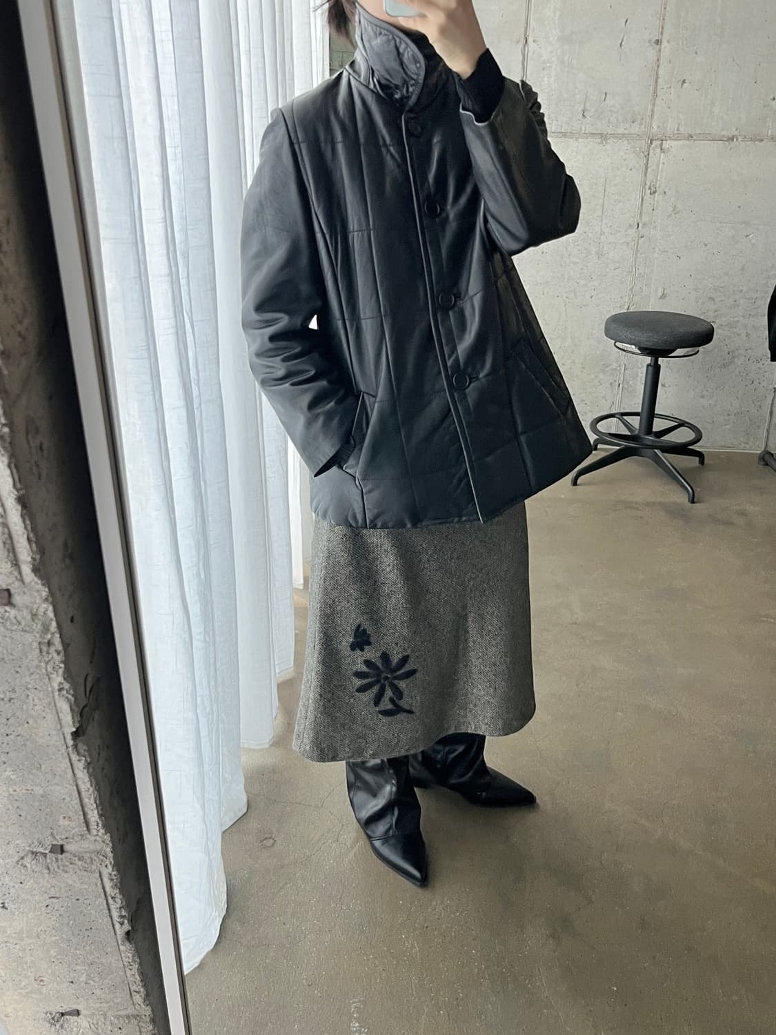 90s lambskin 퀼티드 양가죽 자켓 상품이미지3