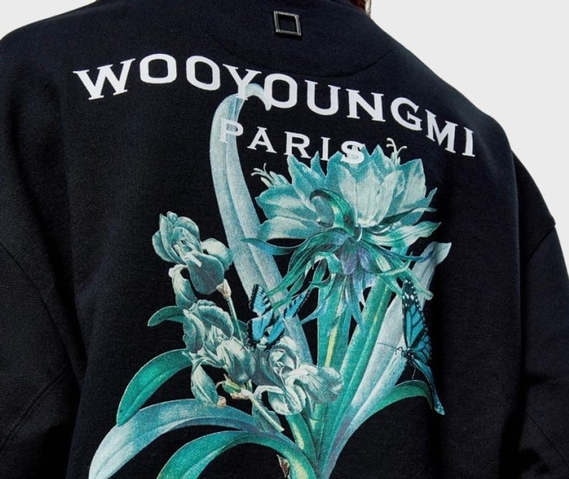 [정품]우영미 플라워 프린팅 블랙 맨투맨 상품이미지1