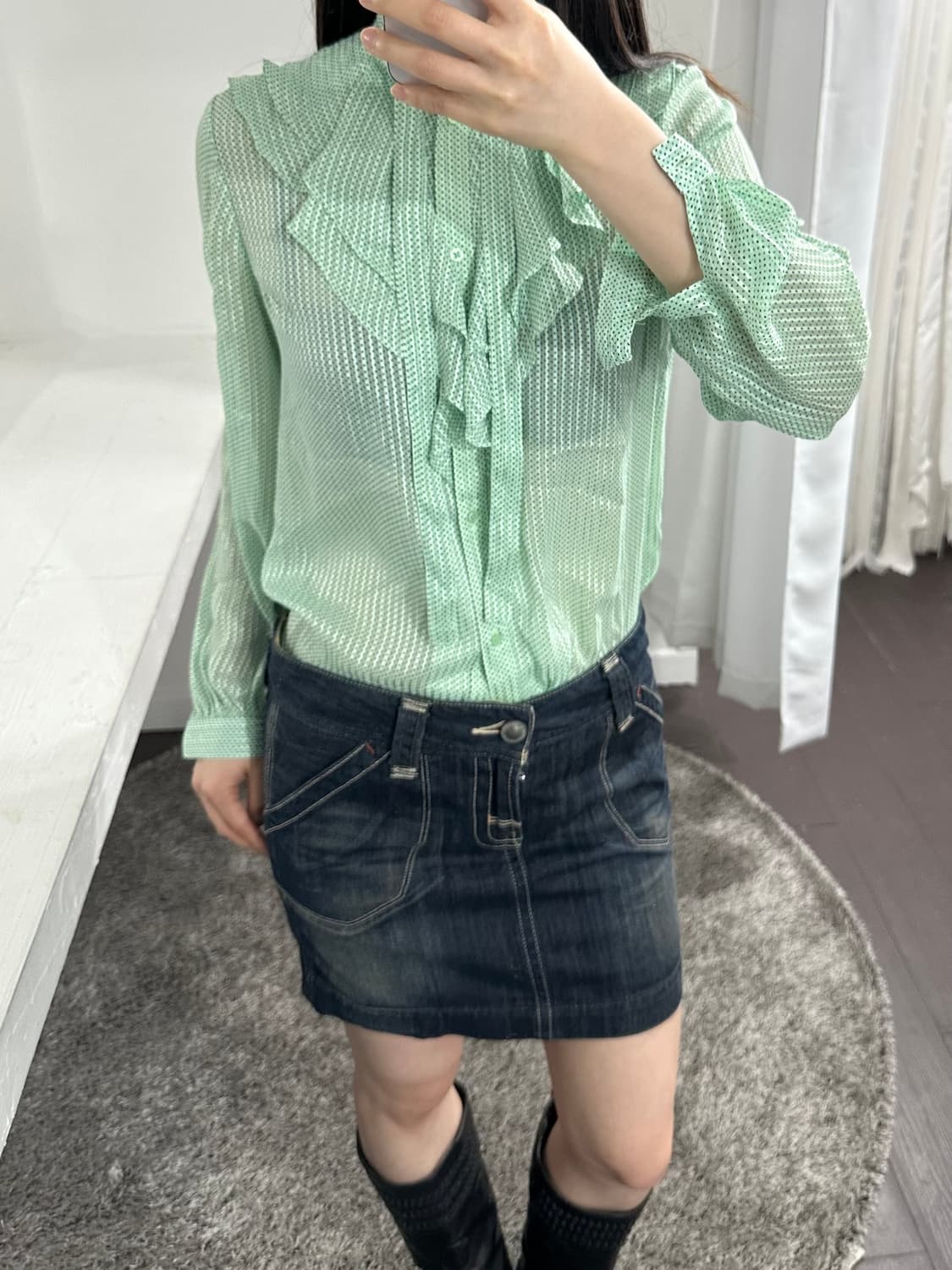 joliet mint dot blouse 상품이미지4