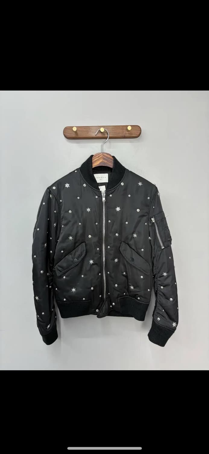산드로 스터드 블랙포켓 봄버자켓 H1480 상품이미지2