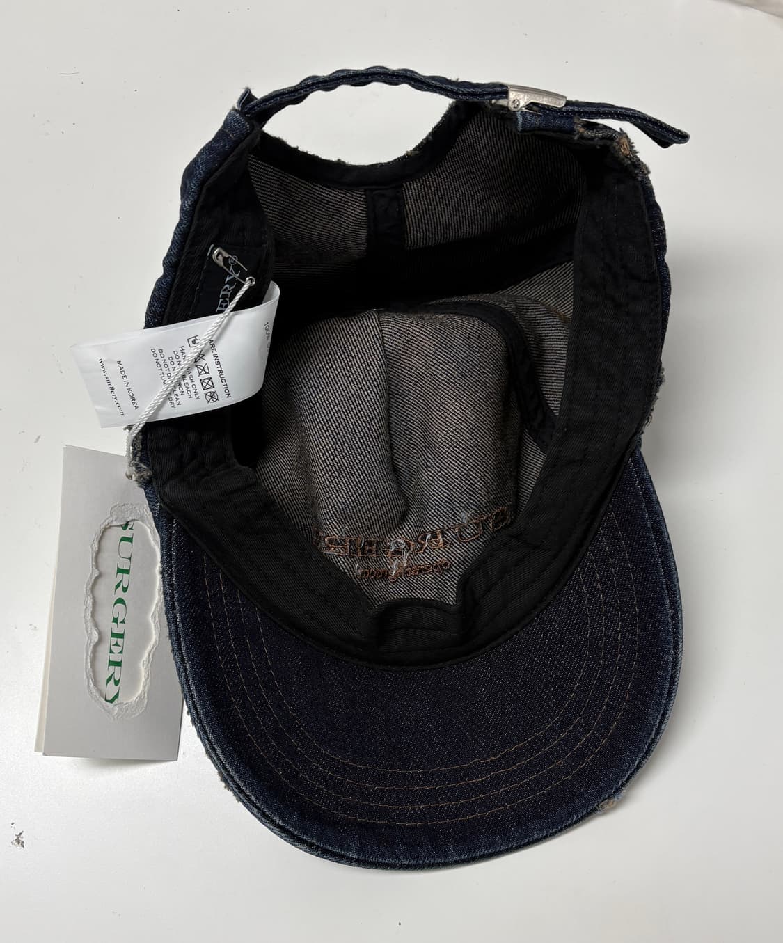 써저리 디스트로이드 데님 캡 (새제품) 상품이미지7