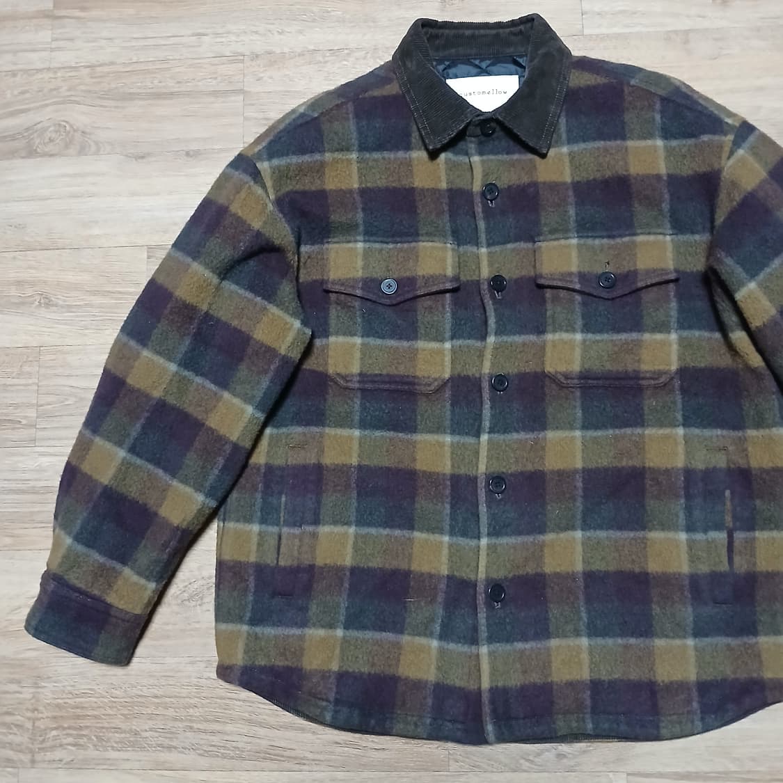 customellow 커스텀멜로우 울 체크 누빔 점퍼 자켓 상품이미지6