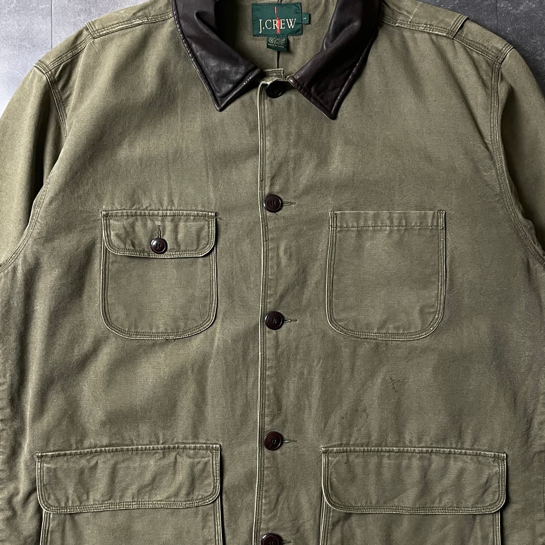 J.CREW 90s 제이크루 빈티지 카키 코튼 헌팅 자켓 A00690 상품이미지3