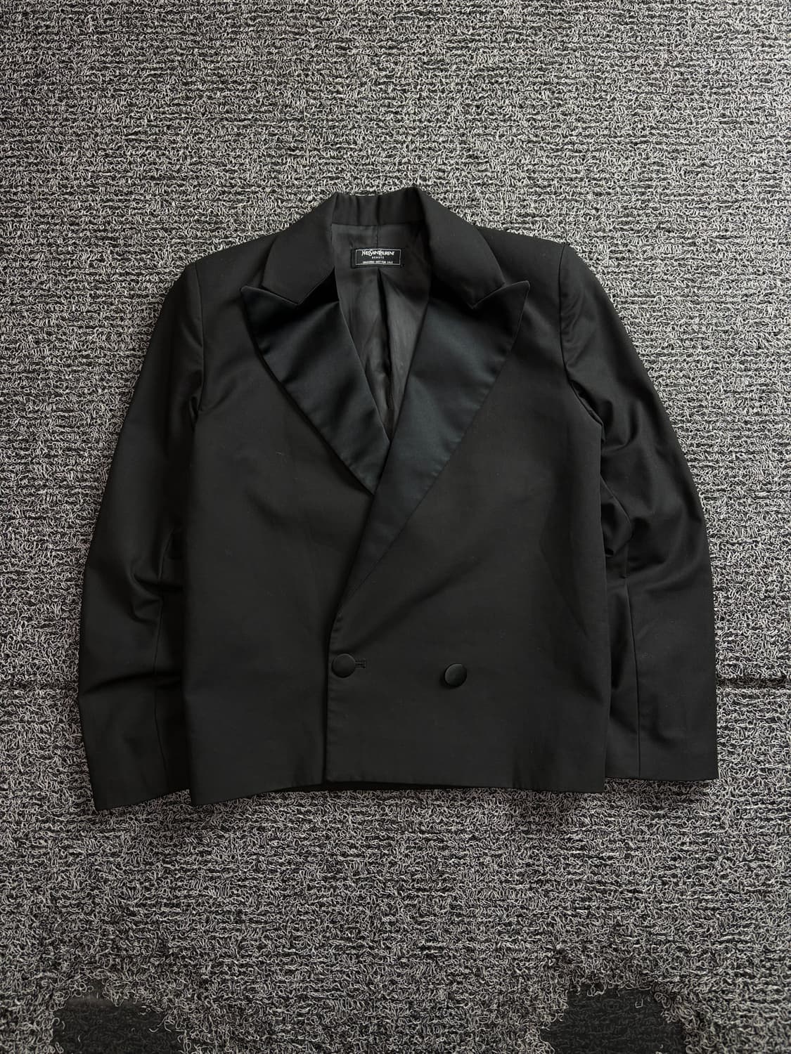 90s YSL 입생로랑 피크드 카라 락시크 크롭 블레이져 3919 상품이미지2