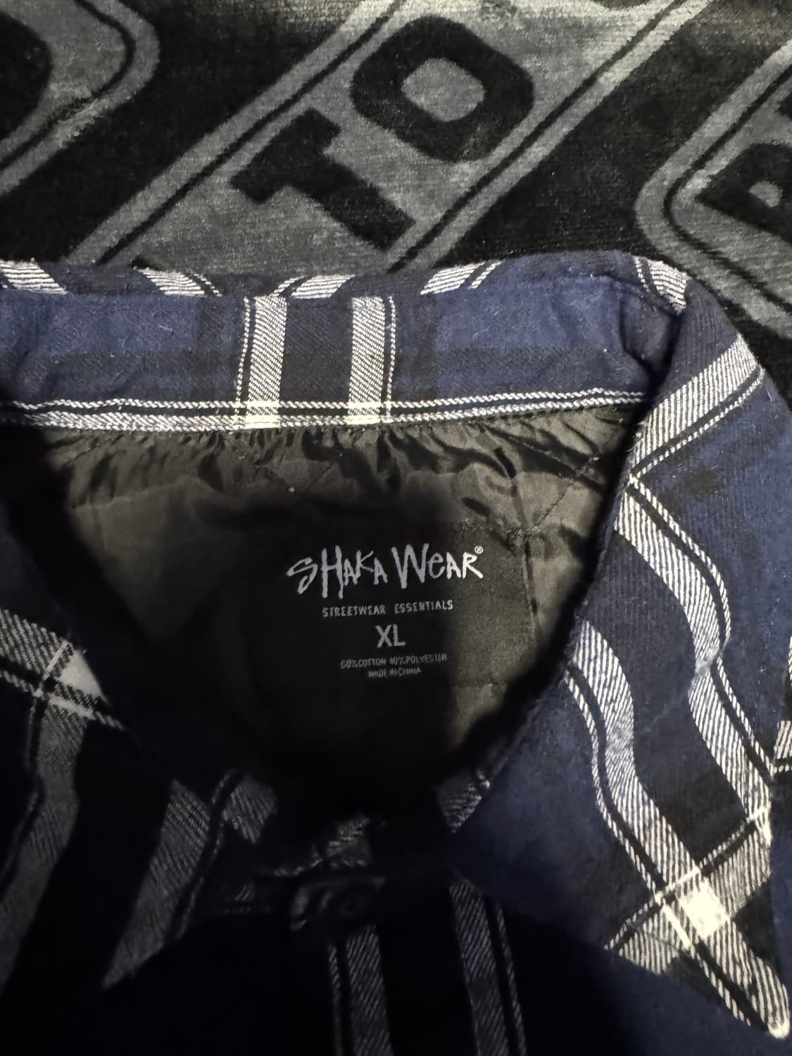 샤카웨어 퀼티드 셔츠 네이비 블루 체크 상품이미지4