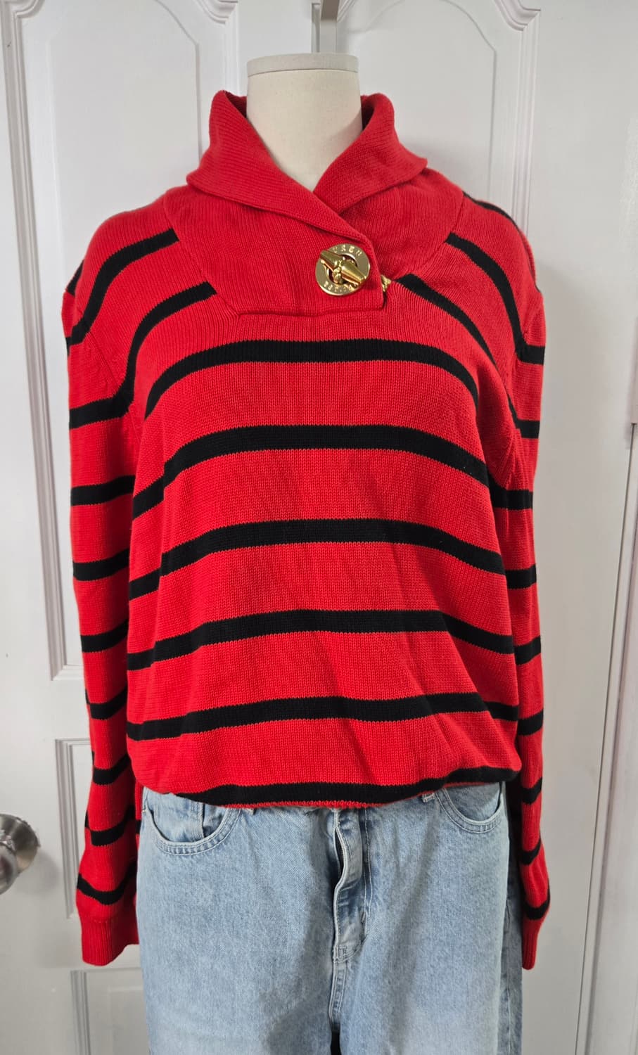 로렌 랄프로렌 스트라이프 토글 니트 상품이미지2