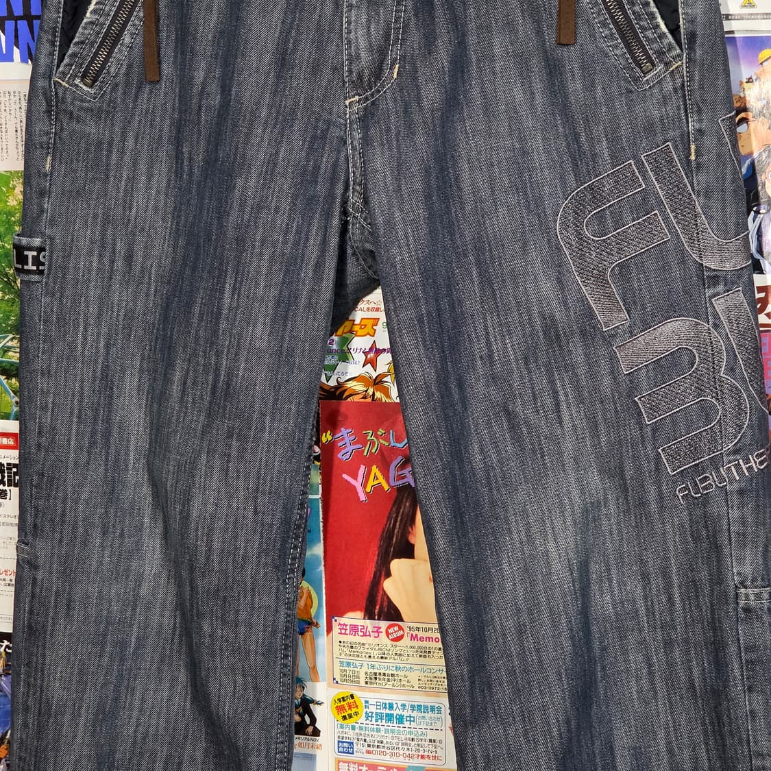 빈티지 후부 카펜터 와이드 데님 팬츠 상품이미지5