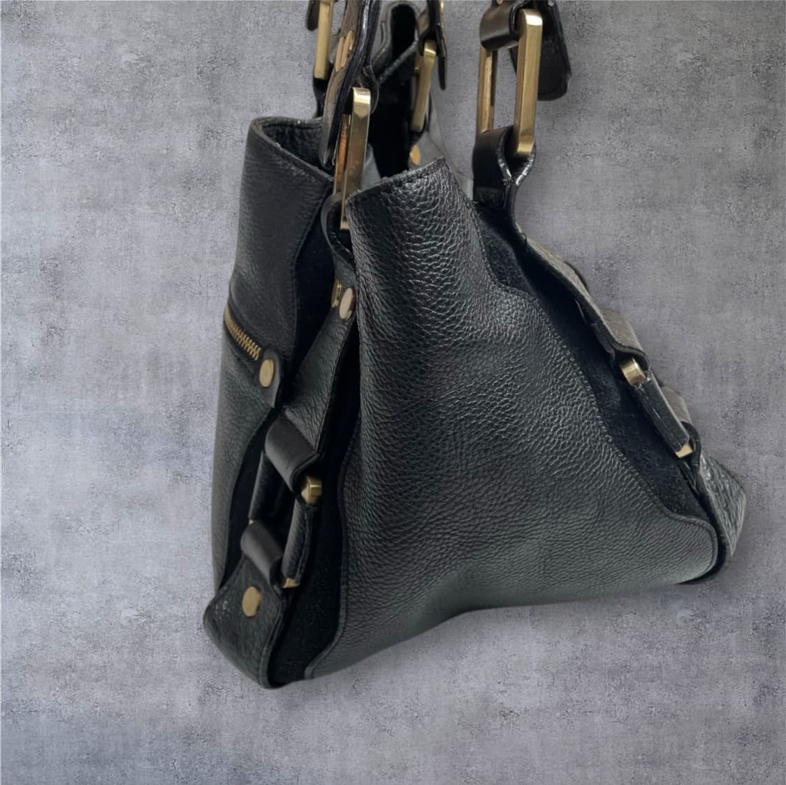 잇미샤 it MICHAA 블랙 빈티지 레더 토트백 상품이미지5