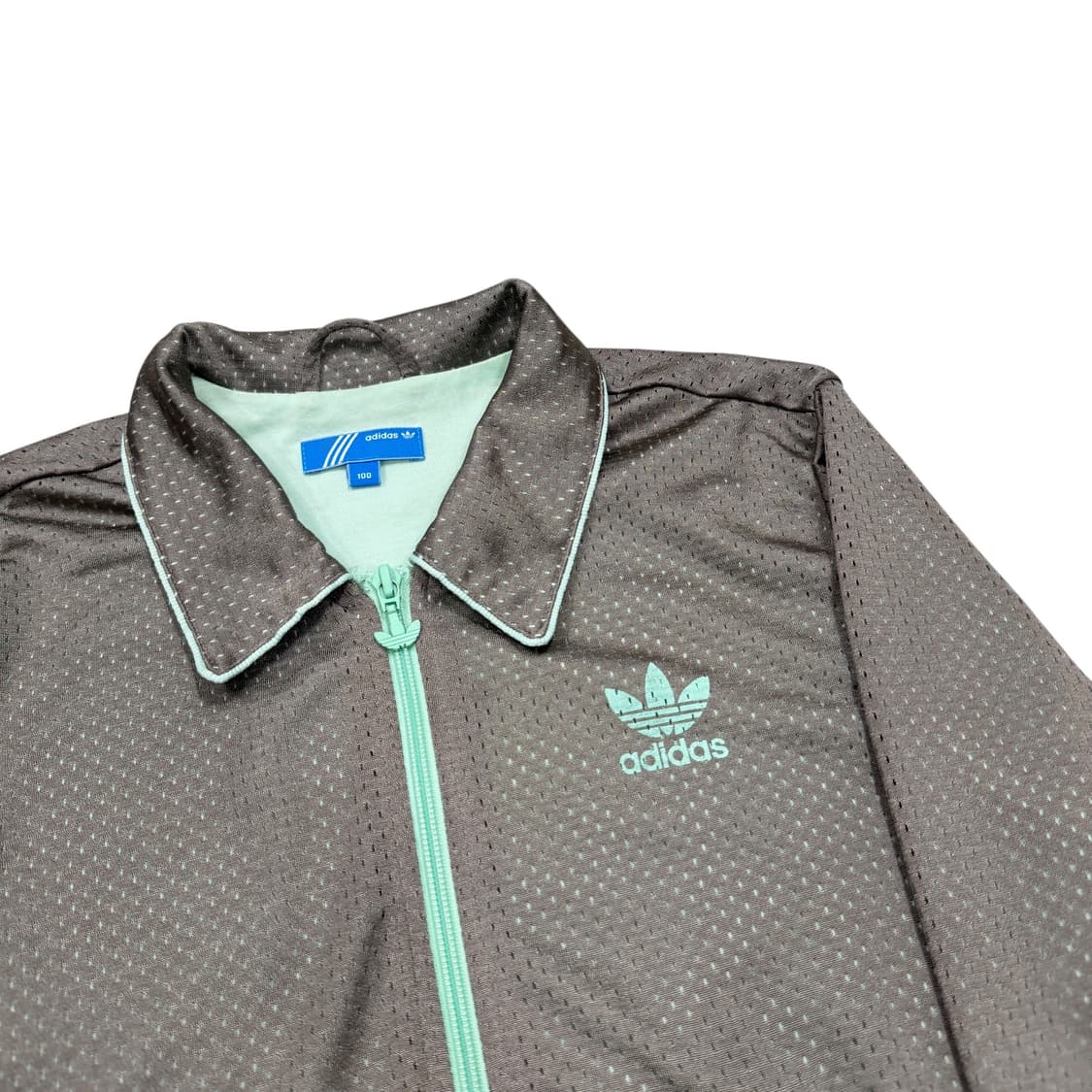 아디다스 빈티지 빅로고 메쉬 코코아 브라운 민트 초코 트랙탑 져지 자켓 상품이미지2