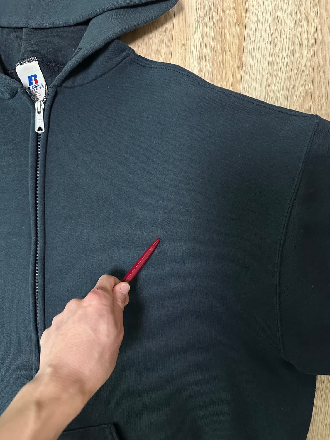 00s 빈티지 러셀 후드집업 다크그린 XL 상품이미지7