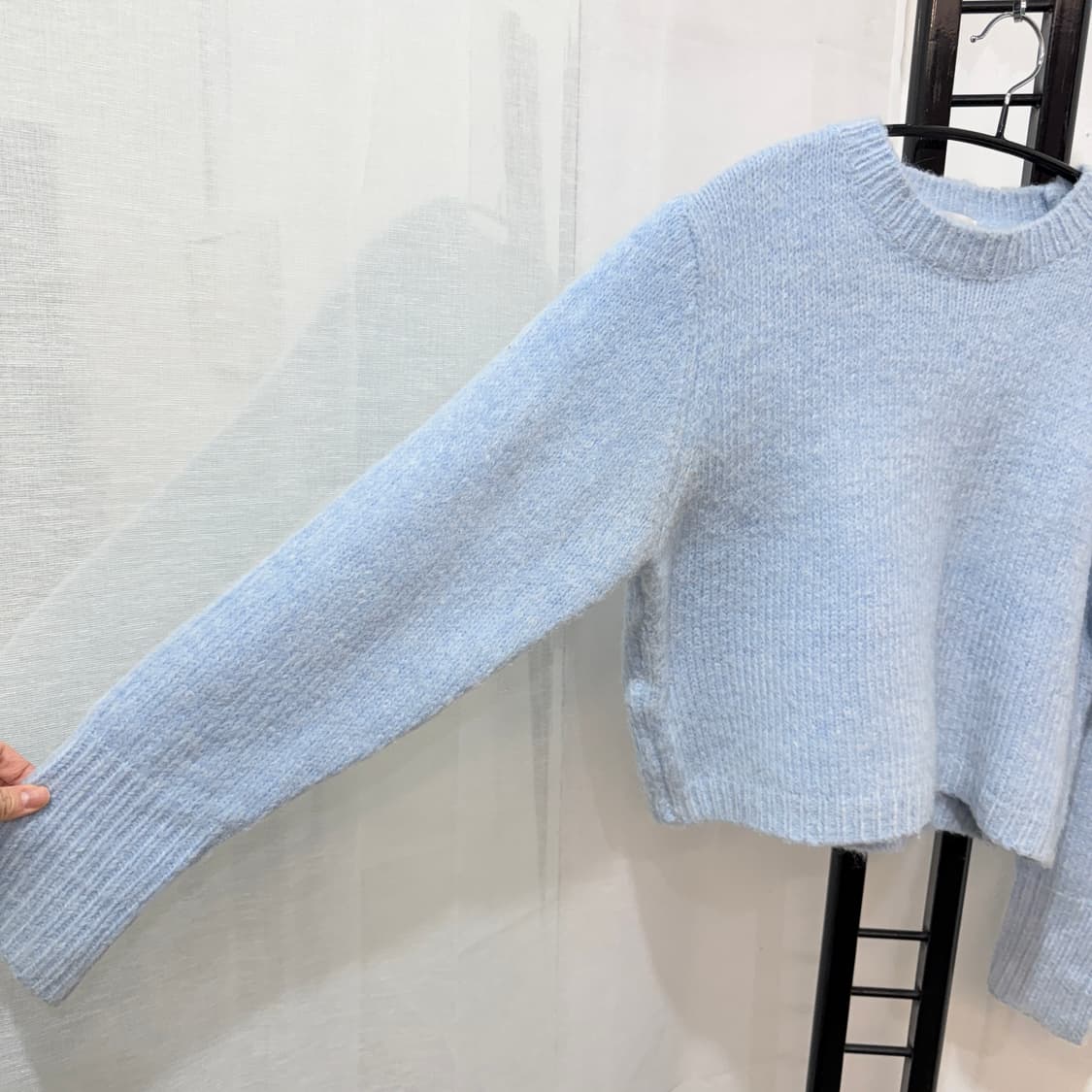 라운드 블루 크롭니트 하늘니트 hay 4059 상품이미지3