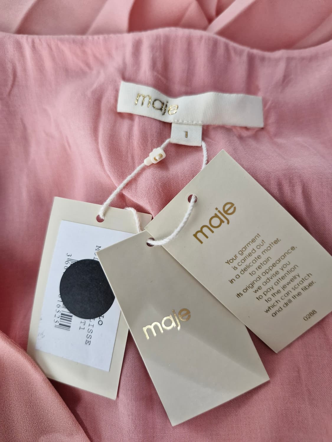 [새상품]MAJE 마쥬 로즈핑크 레이스 플리츠 롱 원피스 상품이미지9