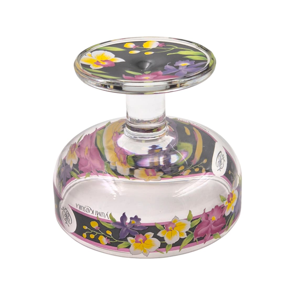 80s 레트로 블랙 플로랄 디저트 글라스 1p 상품이미지4