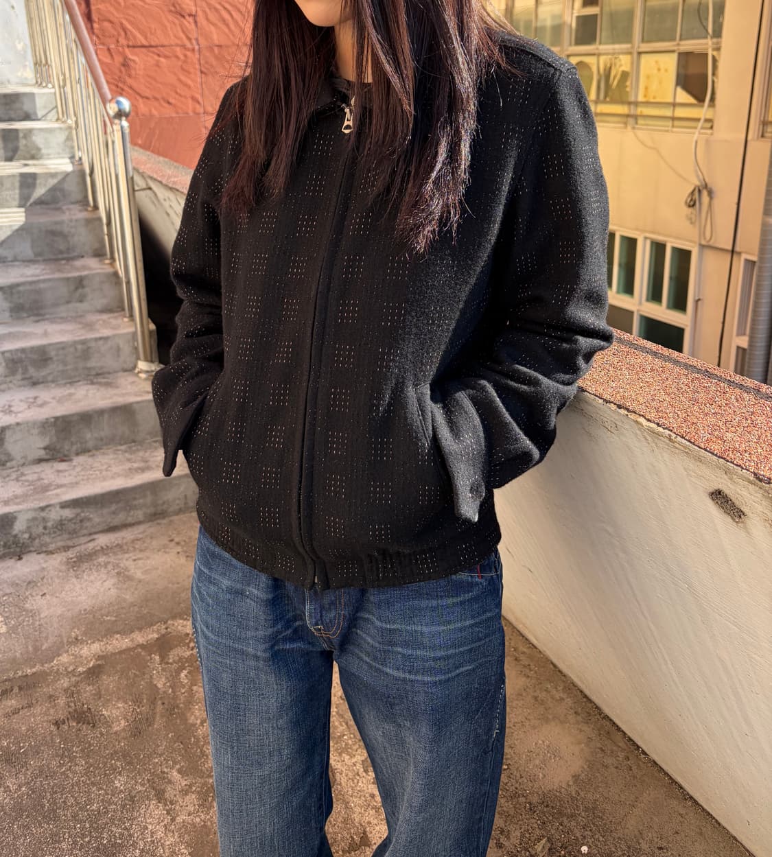 와코마리아 울 웨스턴 체크패턴 자켓 상품이미지1