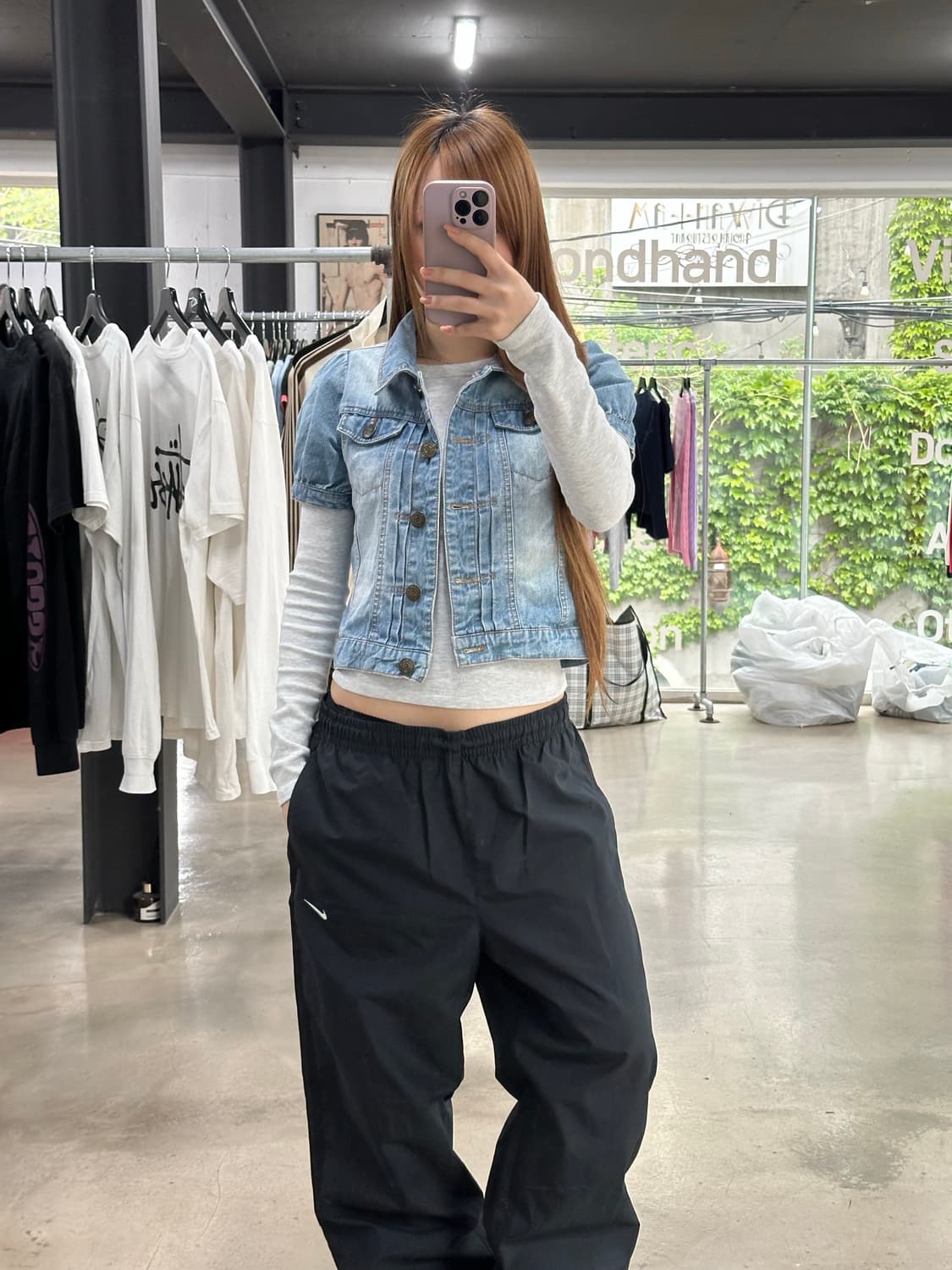 리즈리사 아일렛 포켓 반팔데님자켓 상품이미지3