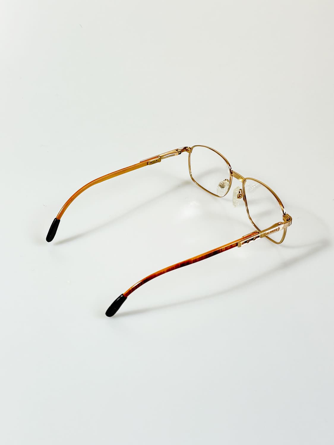 90s CAROCHE 골드 브라운 슬림 스퀘어 빈티지 안경 상품이미지4