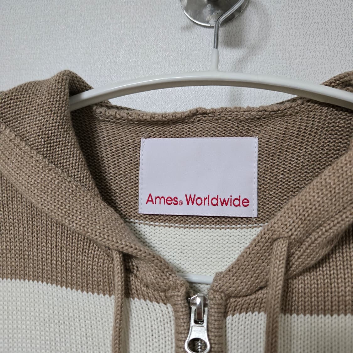 아메스월드와이드 스트라이프 니트 후드집업 / 여성 후드집업/ 여성 니트 상품이미지4