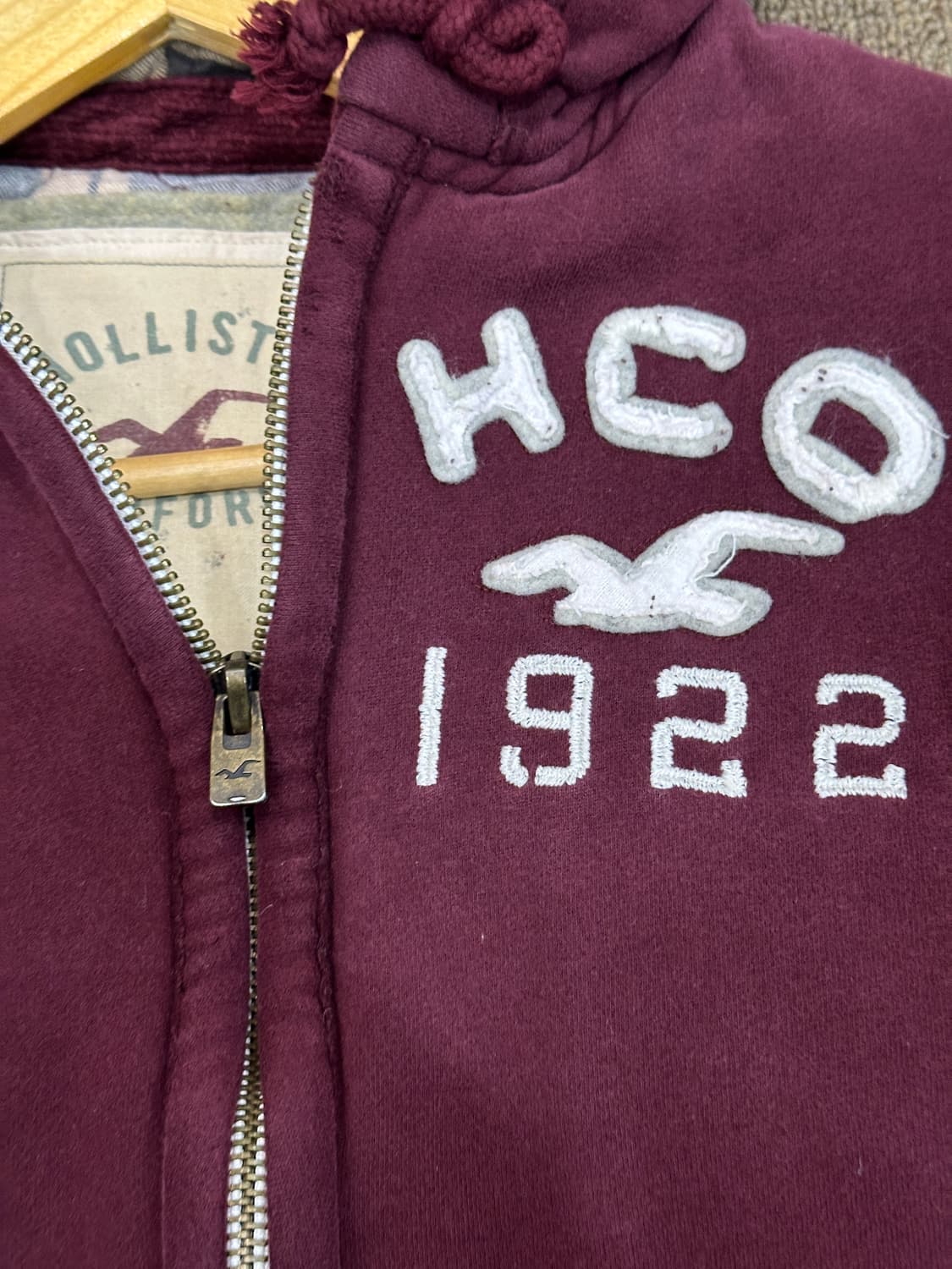 홀리스터 헤비웨이트 누빔안감 후드집업 xs 상품이미지2