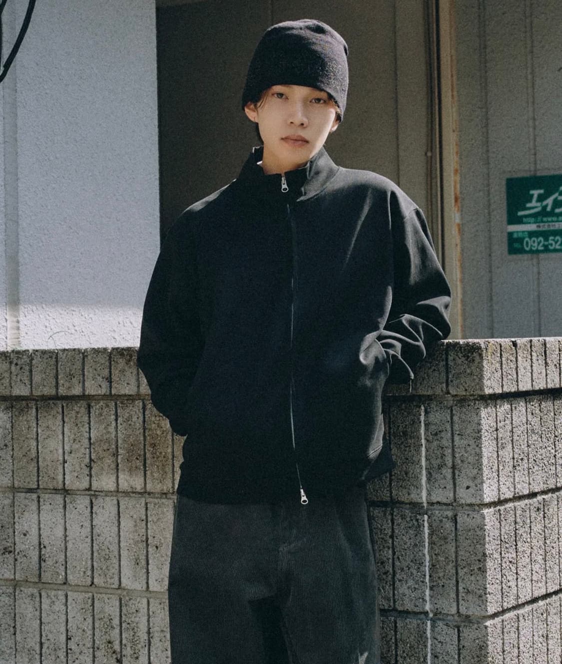 제로 풀집 핑거홀 스웨트 셔츠 집업 블랙 L 상품이미지1