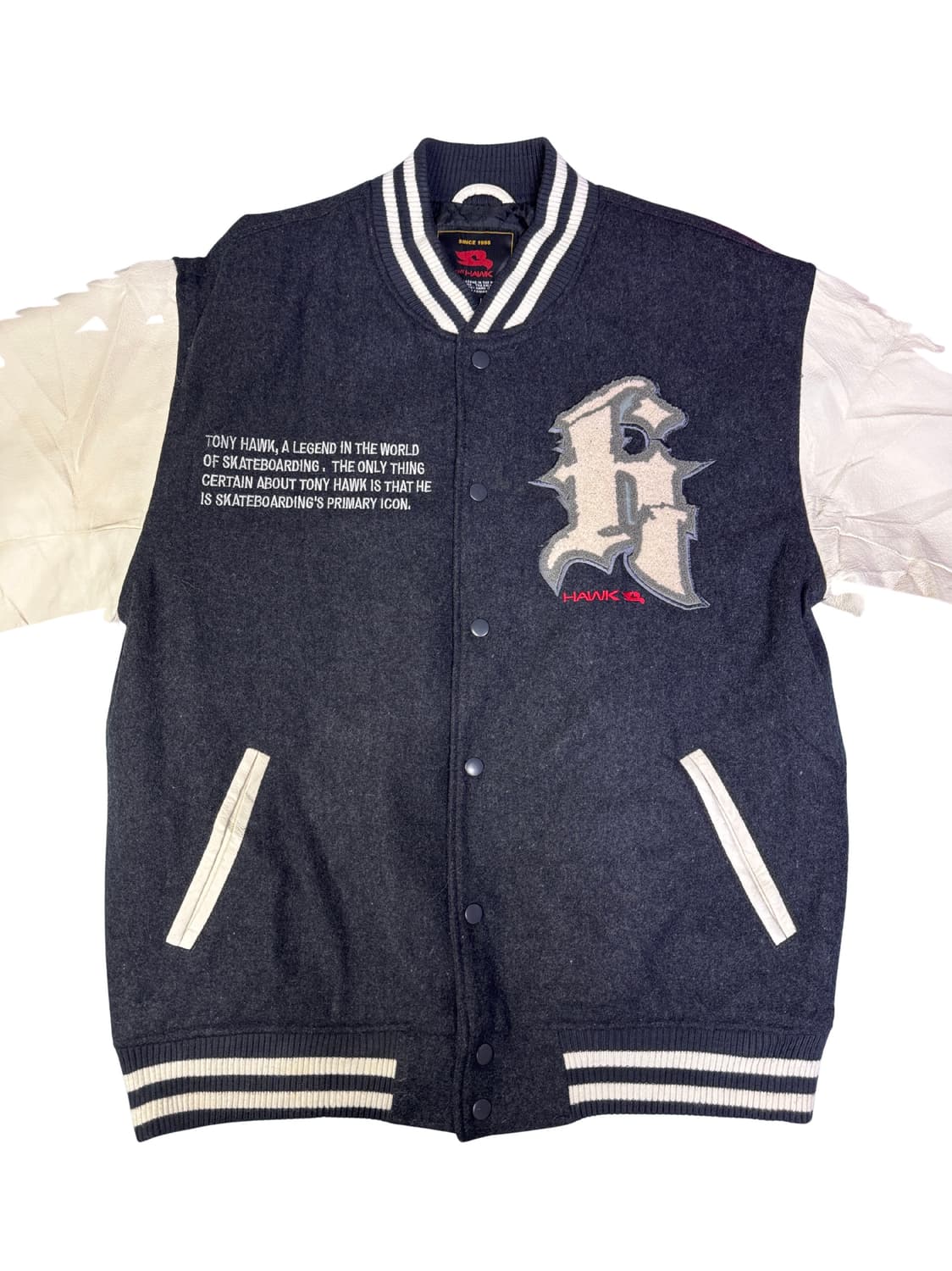 빈티지 90s 토니호크 스케이트보딩 TONY HAWK 바시티자켓 XL 상품이미지2