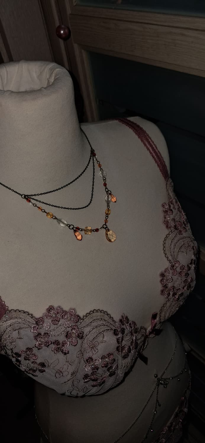 페어리 90s 빈티지 비즈 삼단 목걸이 상품이미지2