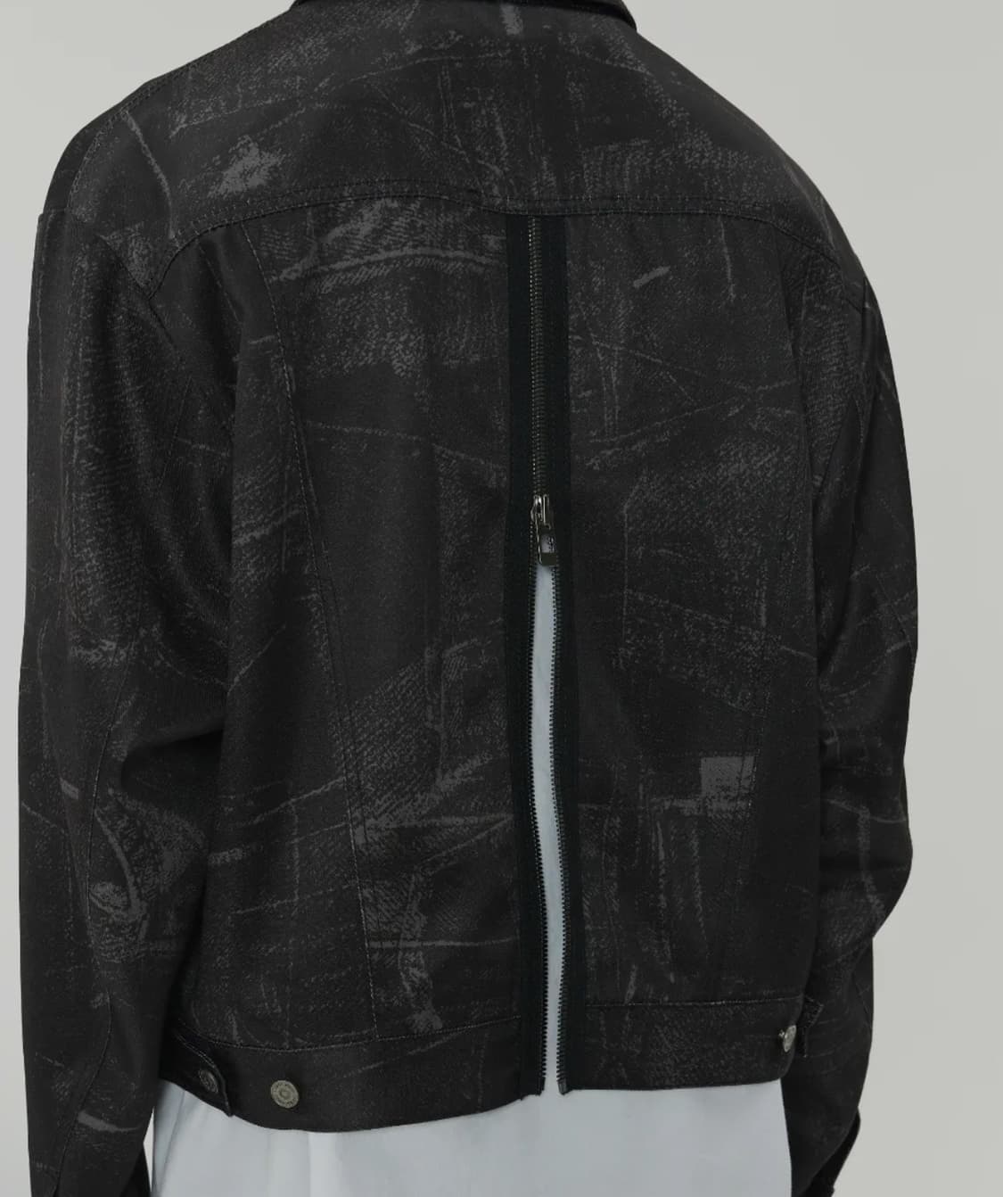 메종미네드 블랙 웨이브 데님 프린팅 자켓 L 상품이미지2