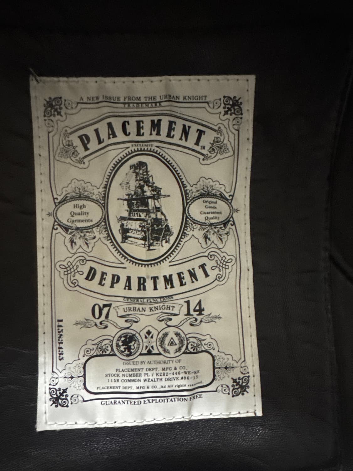 Placement 블랙 천연 양가죽 라이더 자켓 상품이미지3