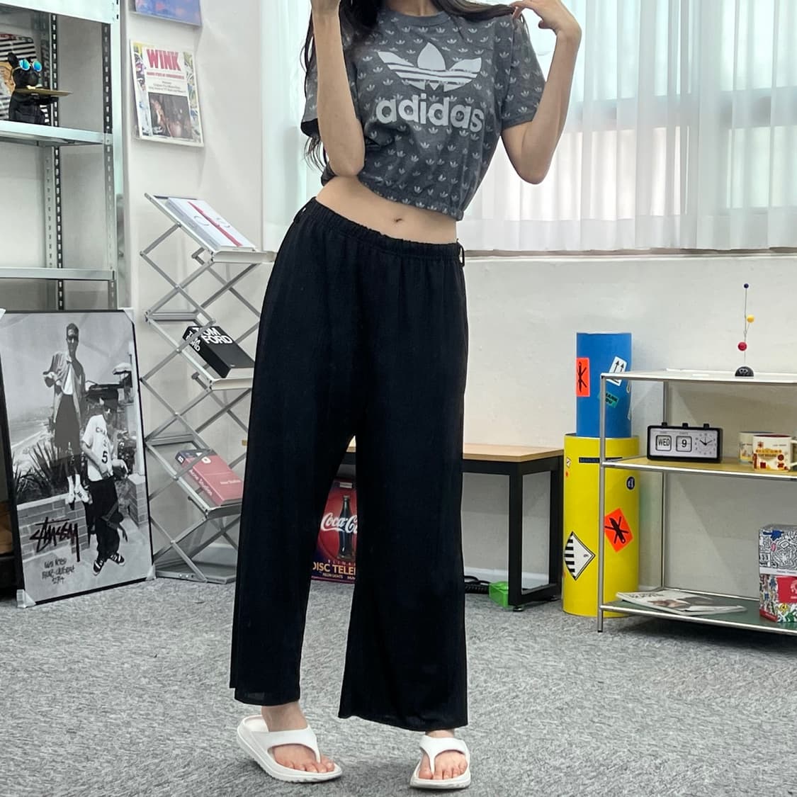 (WOMEN M)아디다스 크롭 반팔-Y294 상품이미지3