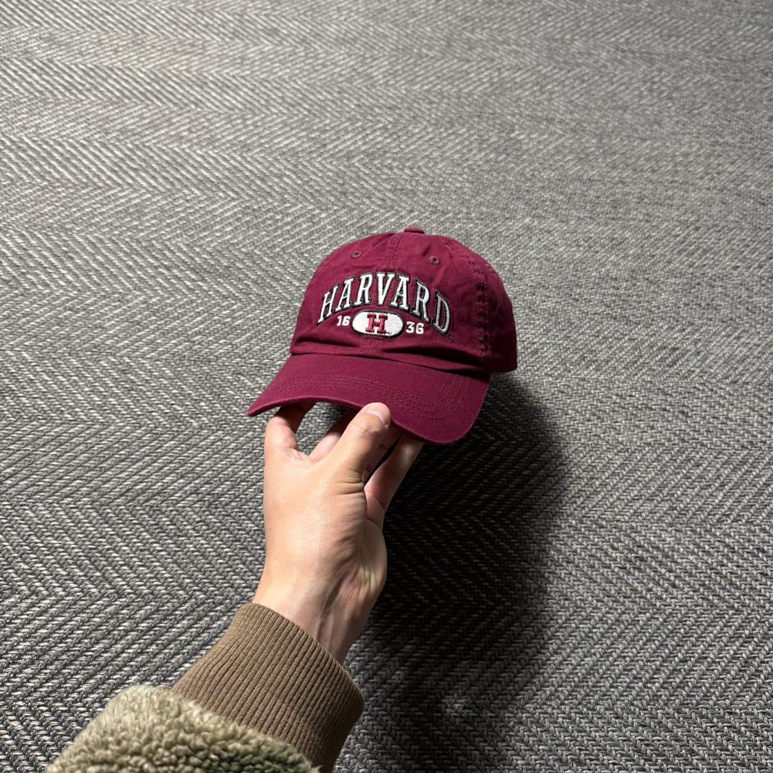 ML CAPS 하버드 대학 자수 버건디 빈티지 볼캡 상품이미지2