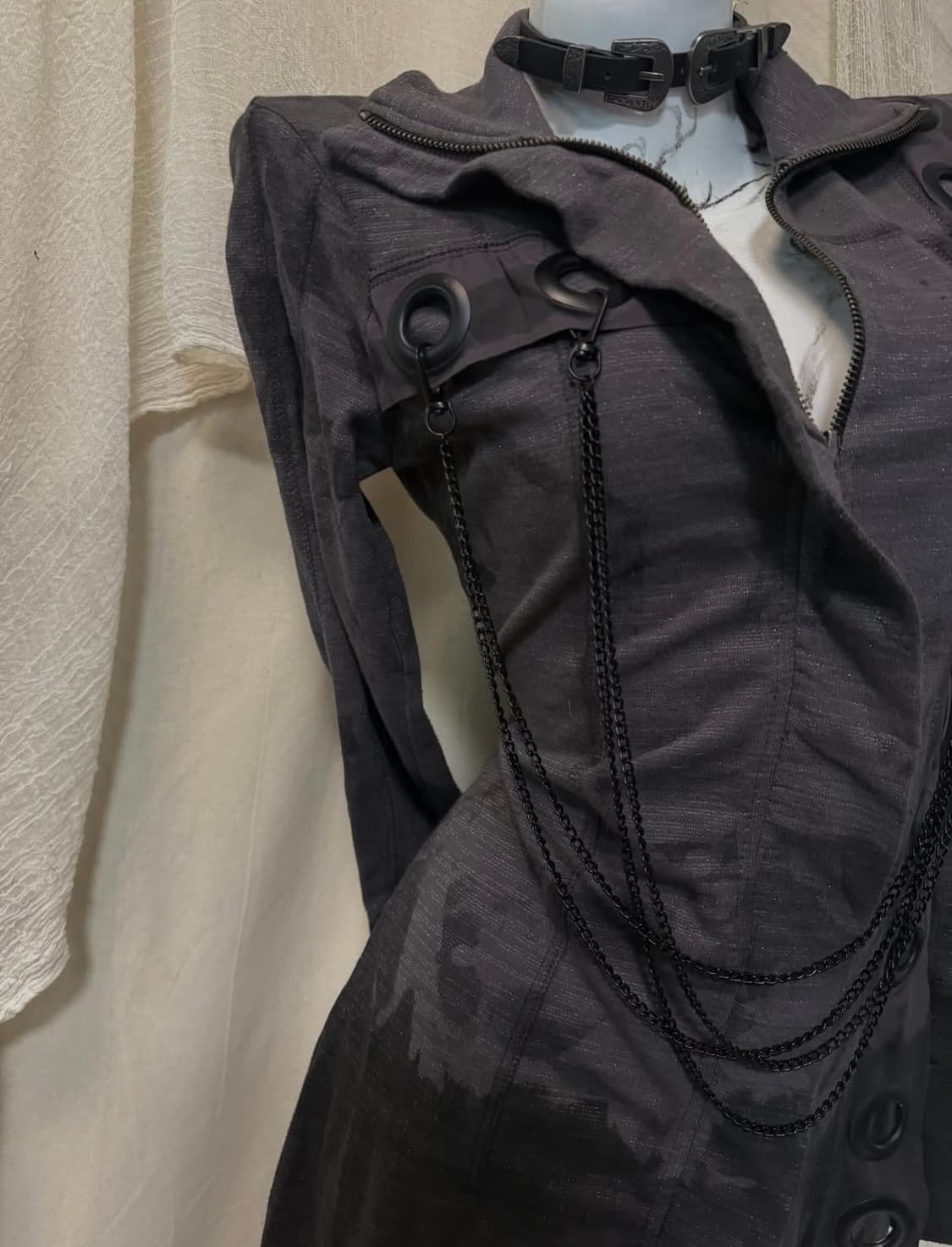 Salvage Eyelet Detail Chain Zipup 상품이미지2