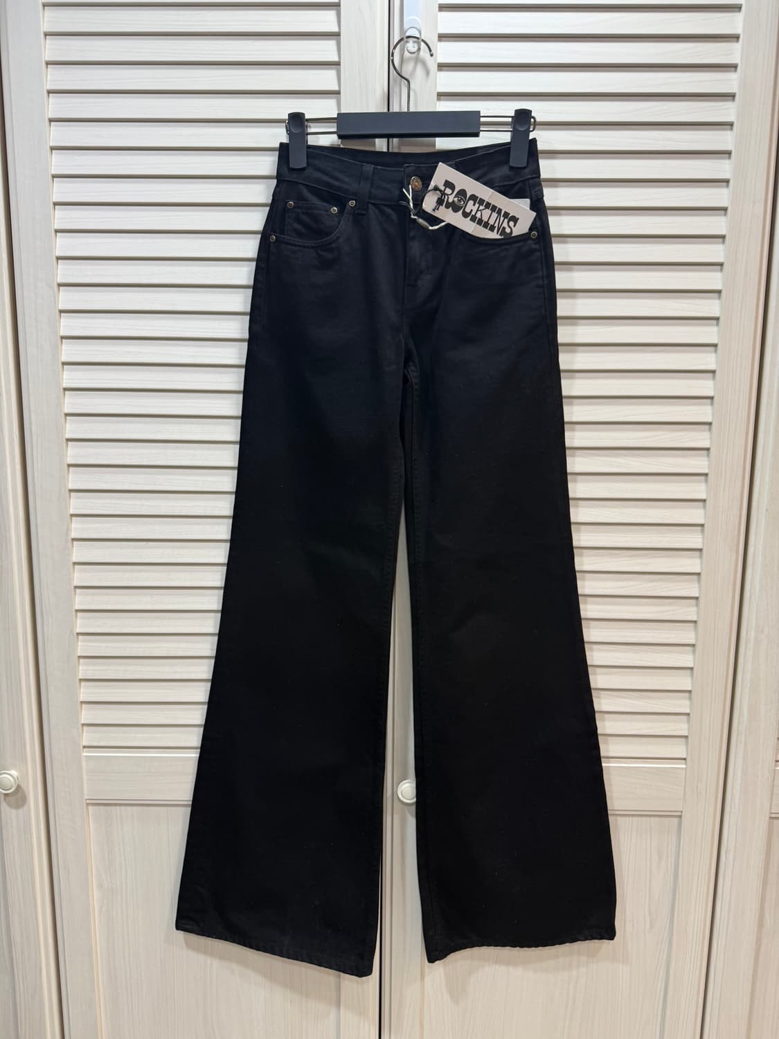 록킨스 블랙 와이드 여성 데님 팬츠 24 부츠컷 made in italy 상품이미지2