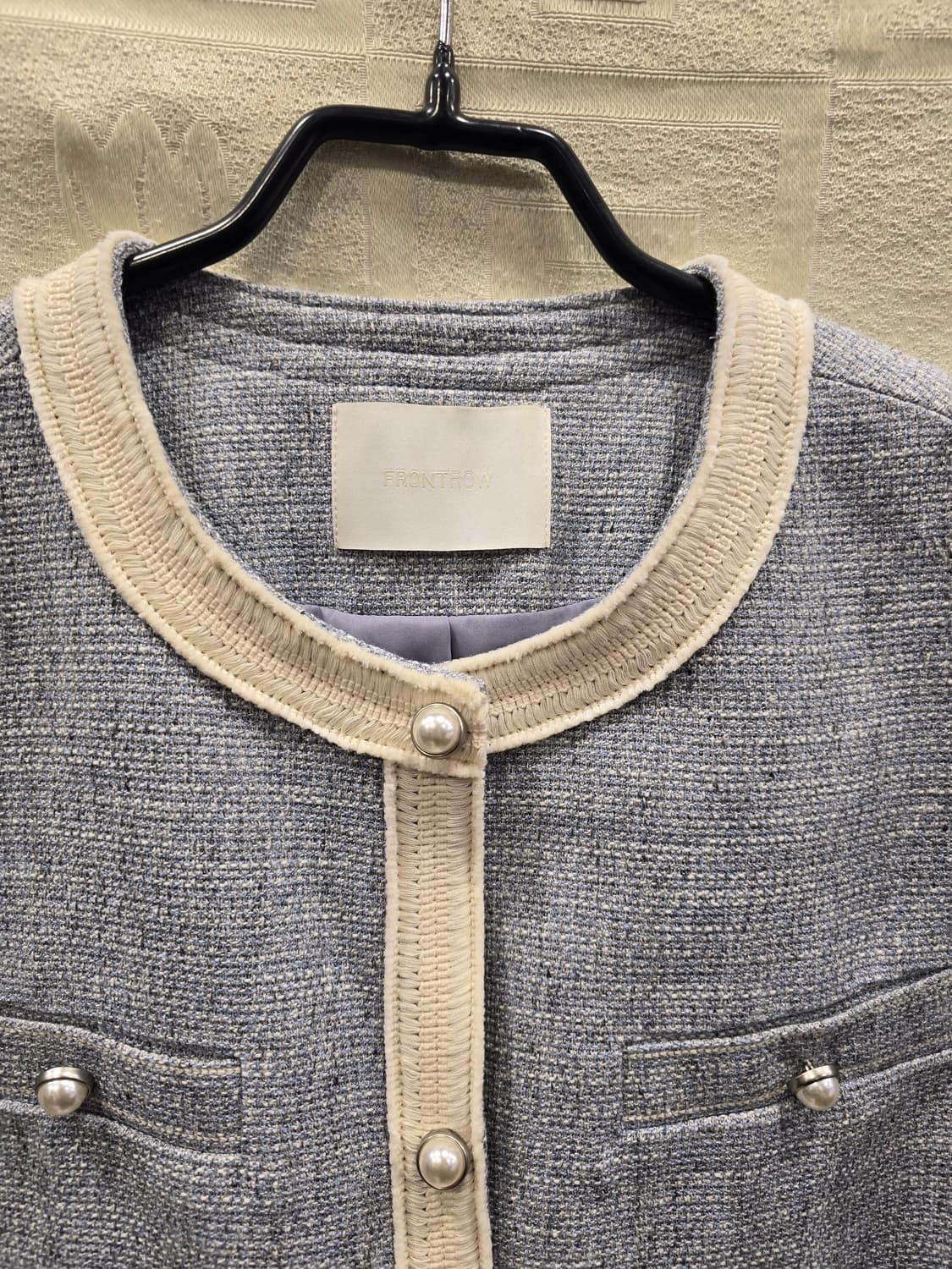 프론트로우 트위드 크롭 자켓 라이트 블루 44~55 상품이미지3