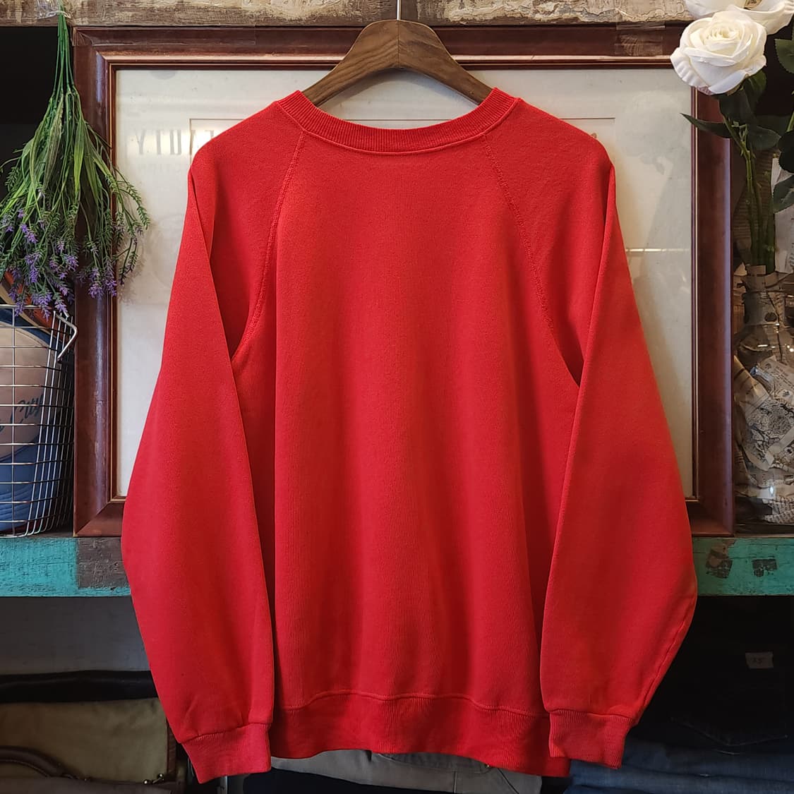 90s 헤인즈 빈티지 스웻셔츠 플레인 스웻셔츠 레드 L 상품이미지1