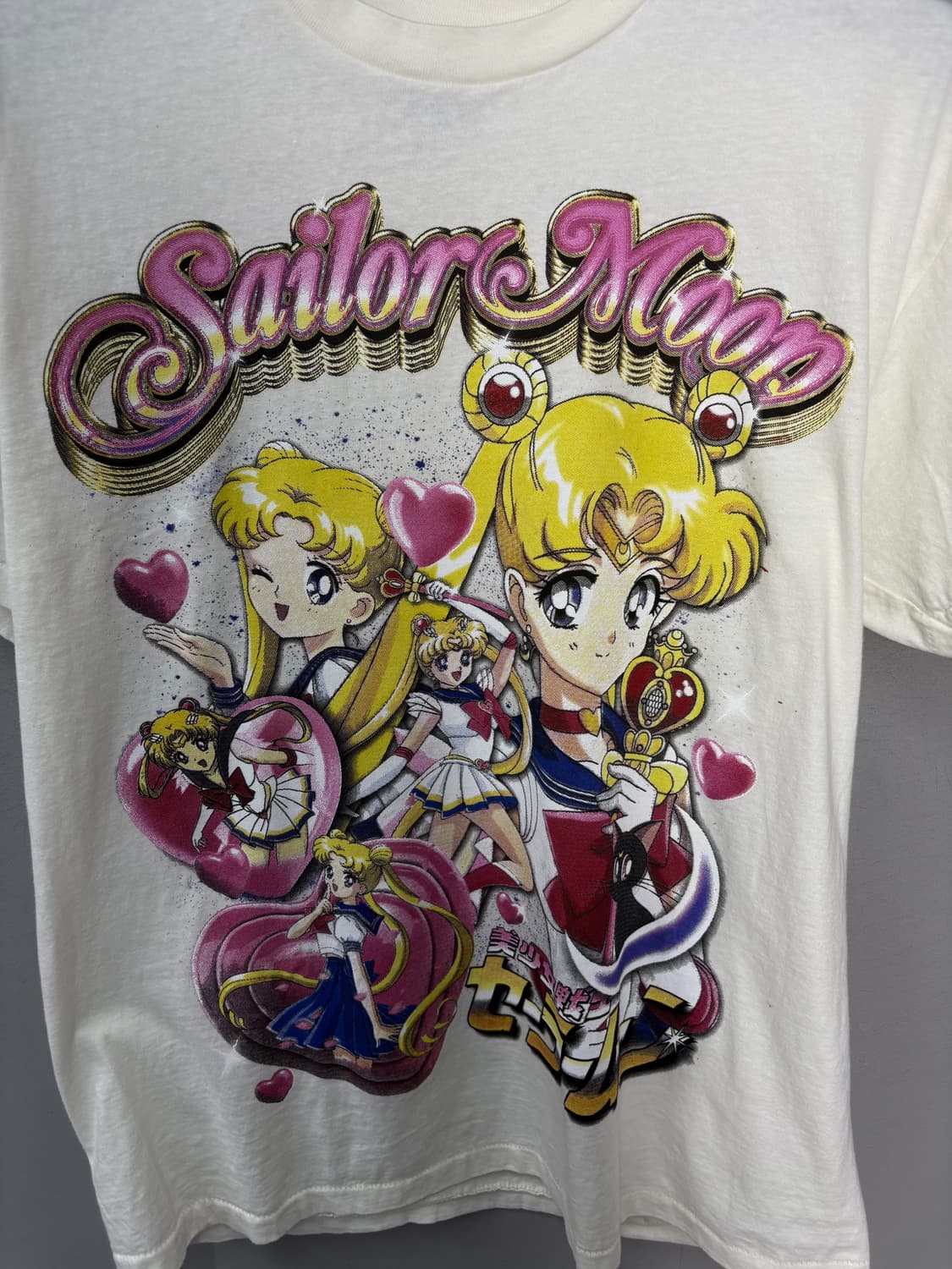 빈티지 달의요정 세일러문 그래픽 아이보리 반팔 A3778 상품이미지3