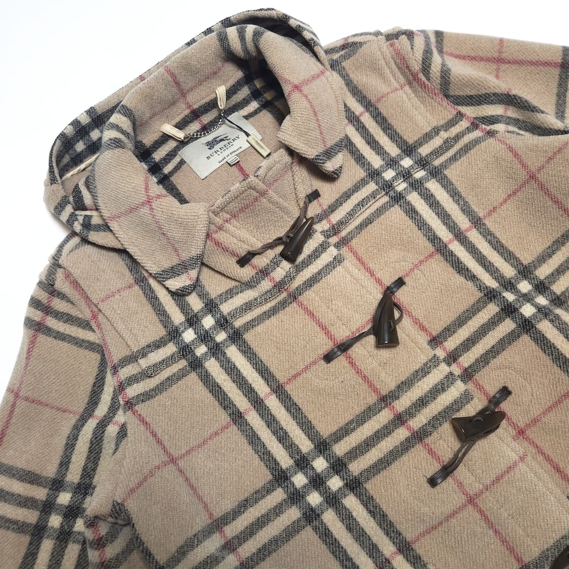 버버리 런던 00s 노바 체크 후드 더플 코트 상품이미지5