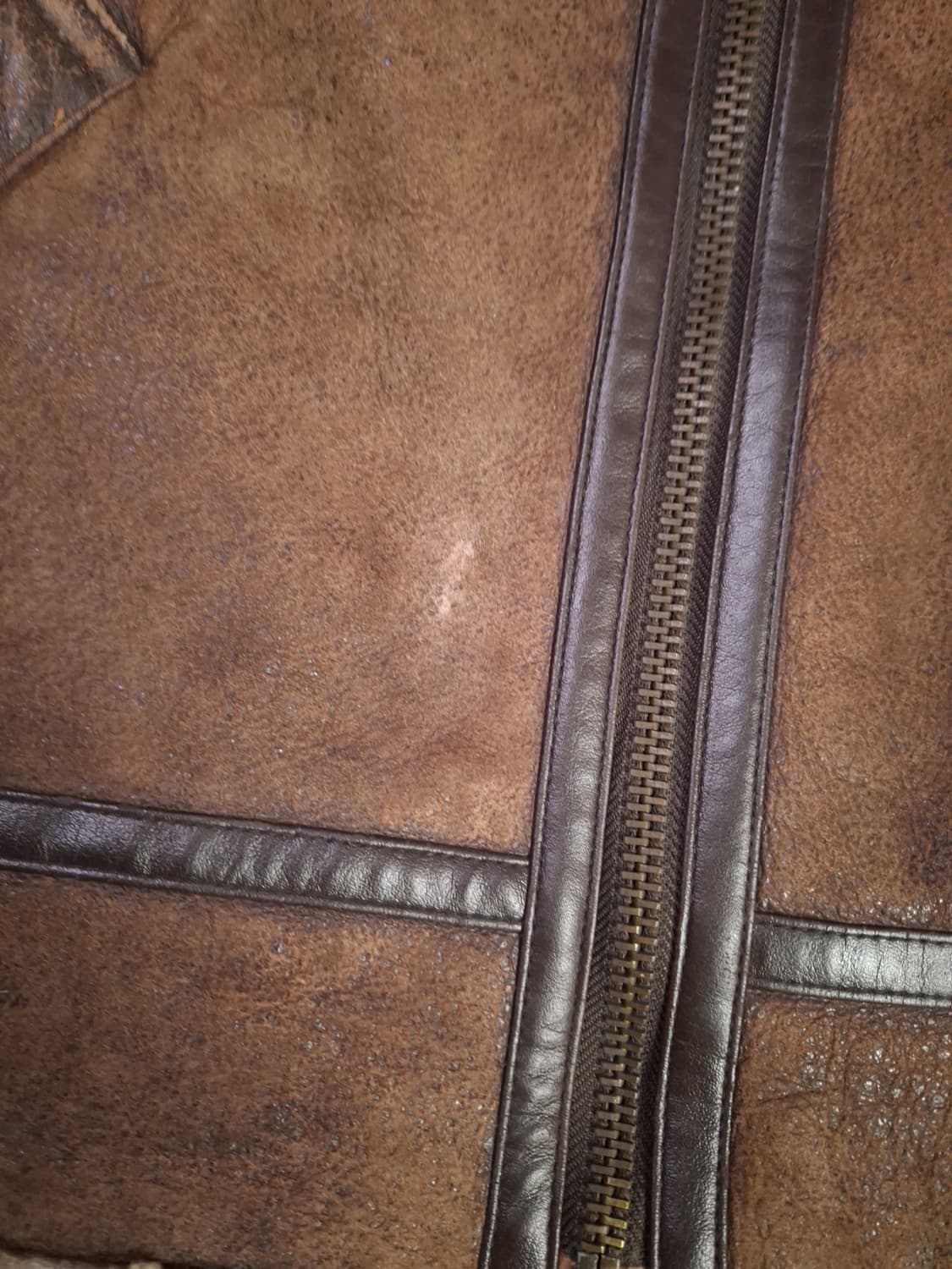 90's 국내산 미공군 B-3 TYPE 천연가죽 항공 폭격기 무스탕 상품이미지5