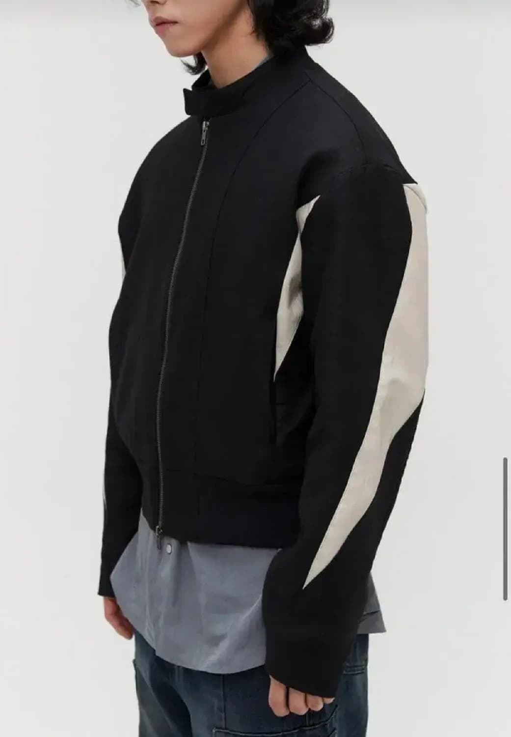 실측 XL) 르마드 신형 23ss 바이커 숏 자켓 투웨이 집업 블랙 상품이미지2