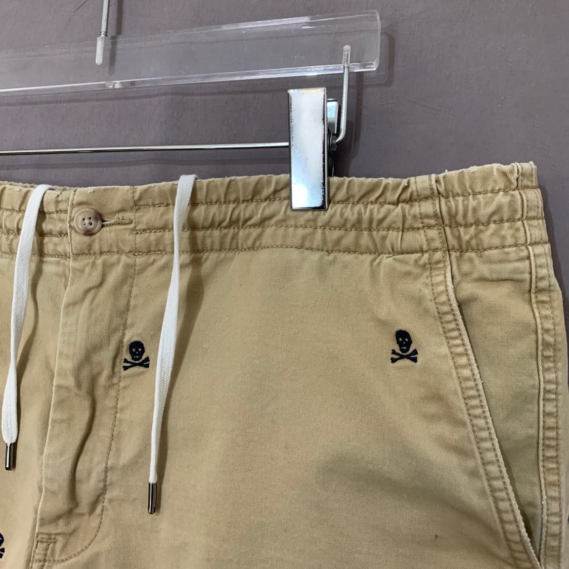 36인치 폴로랄프로렌 베이지 스컬 해골 밴딩 반바지 상품이미지3
