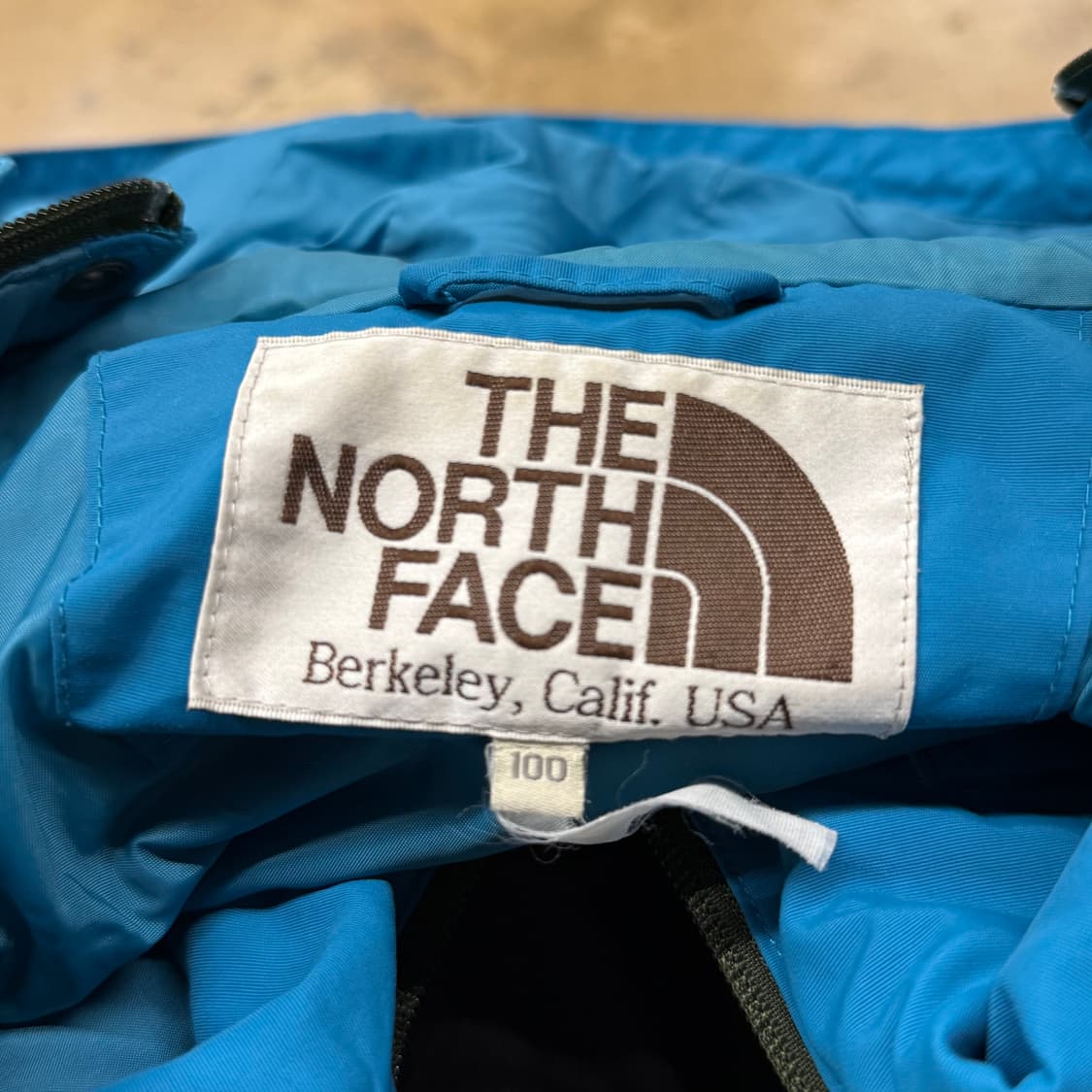 [정품/100] 노스페이스 블루 그린 후드 바람막이 자켓 b19 상품이미지5