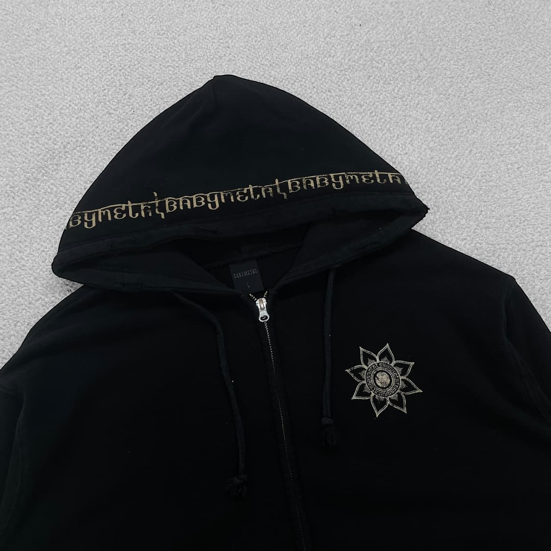 베이비메탈 Jpn 빈티지 폭스 갓 만다라 후드집업 블랙 상품이미지3
