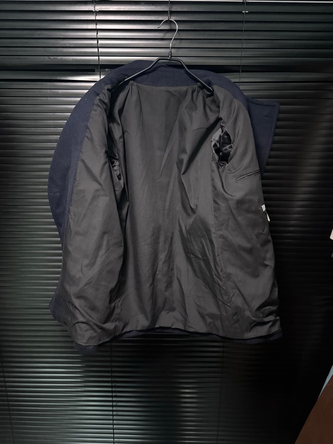 UN COIL 언코일 네이비 남색 울 캐시미어 더블 발마칸 피코트 하이넥 상품이미지9