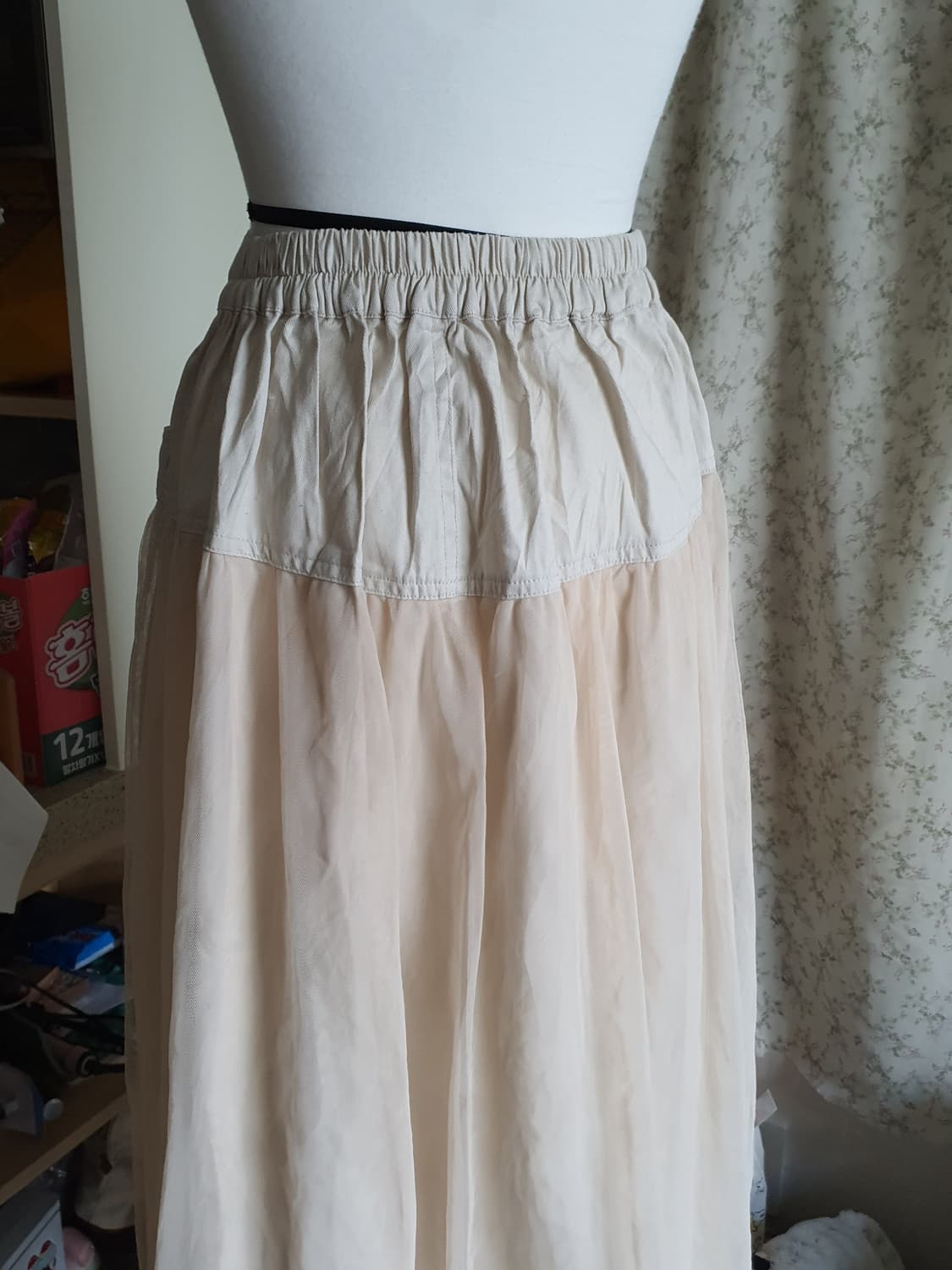 [모리걸] 아이보리 롱 스커트 캉캉 레이어드 상품이미지4