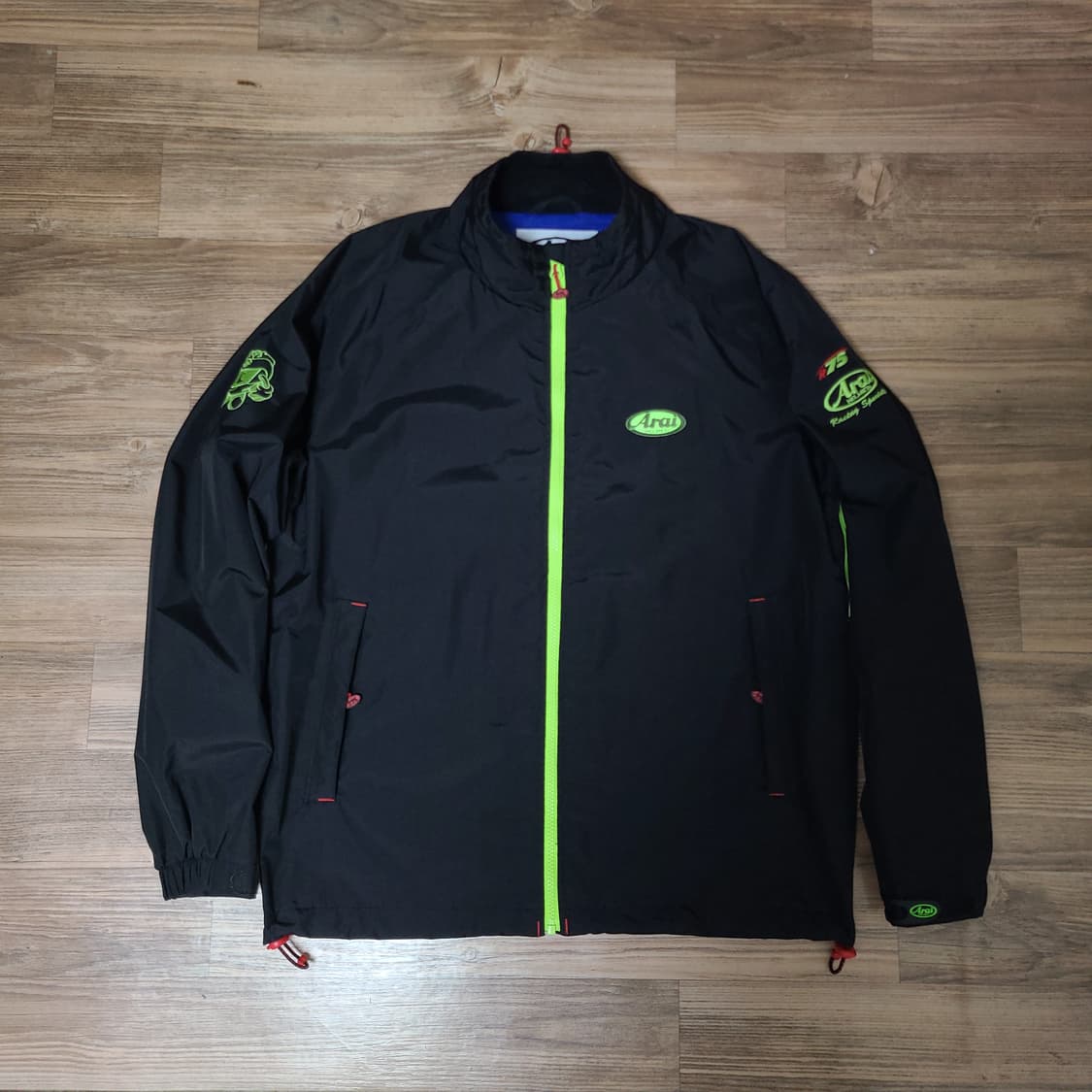 (L) 구형 아라이 Arai 바람막이 라이더 자켓 점퍼 블랙네온 상품이미지2
