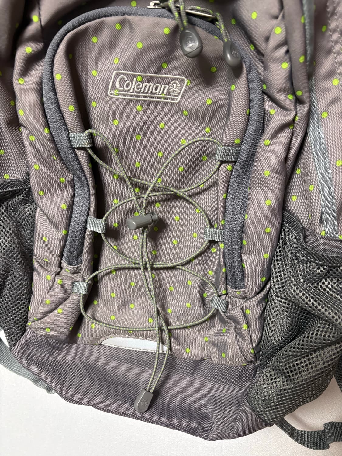 coleman 콜맨 그레이 초록 도트 백팩 일본 빈티지 모리걸 상품이미지2