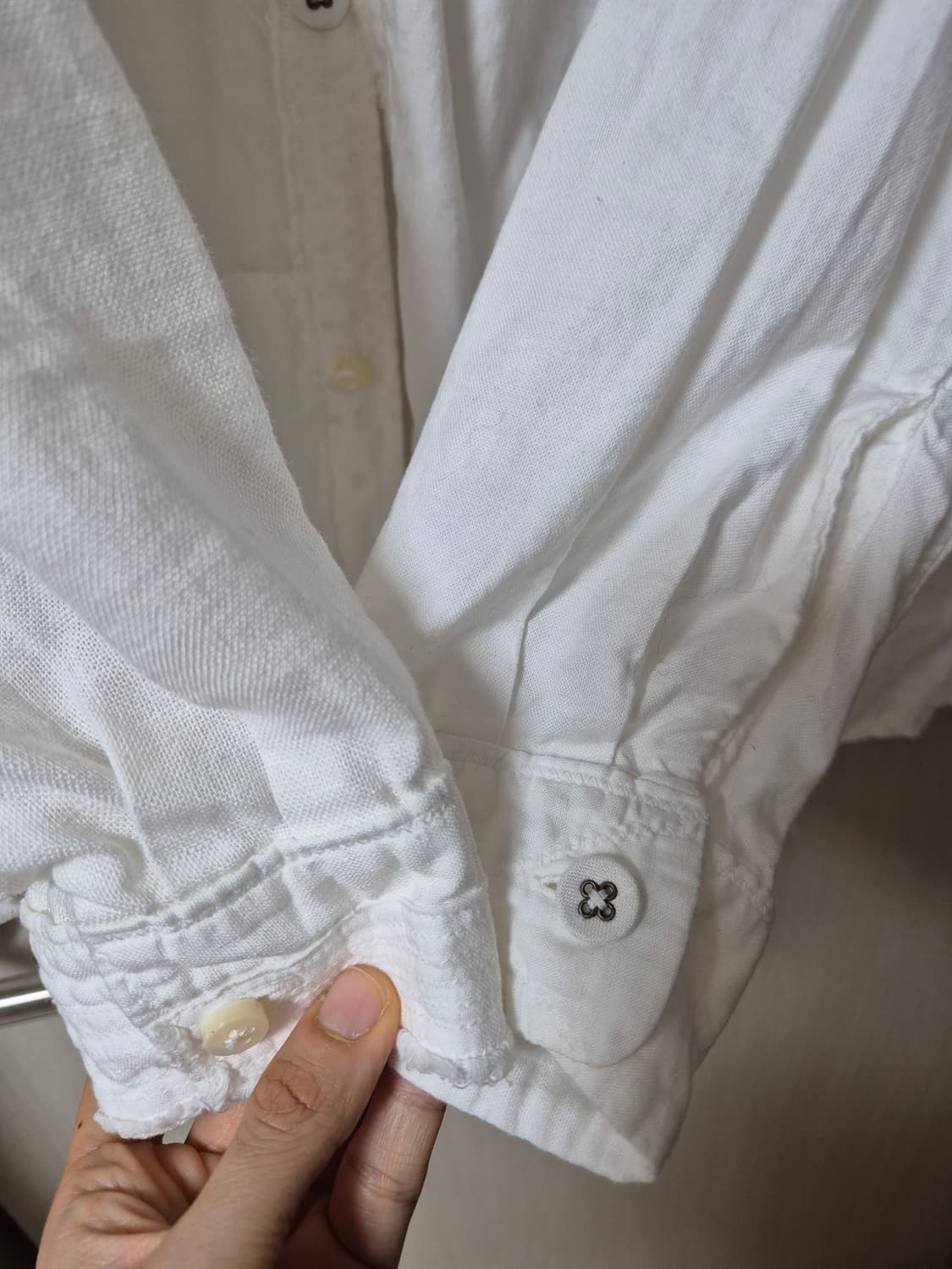 (정품) 캐피탈 패치워크 린넨 셔츠 남방 화이트 3 ( XL) 상품이미지8