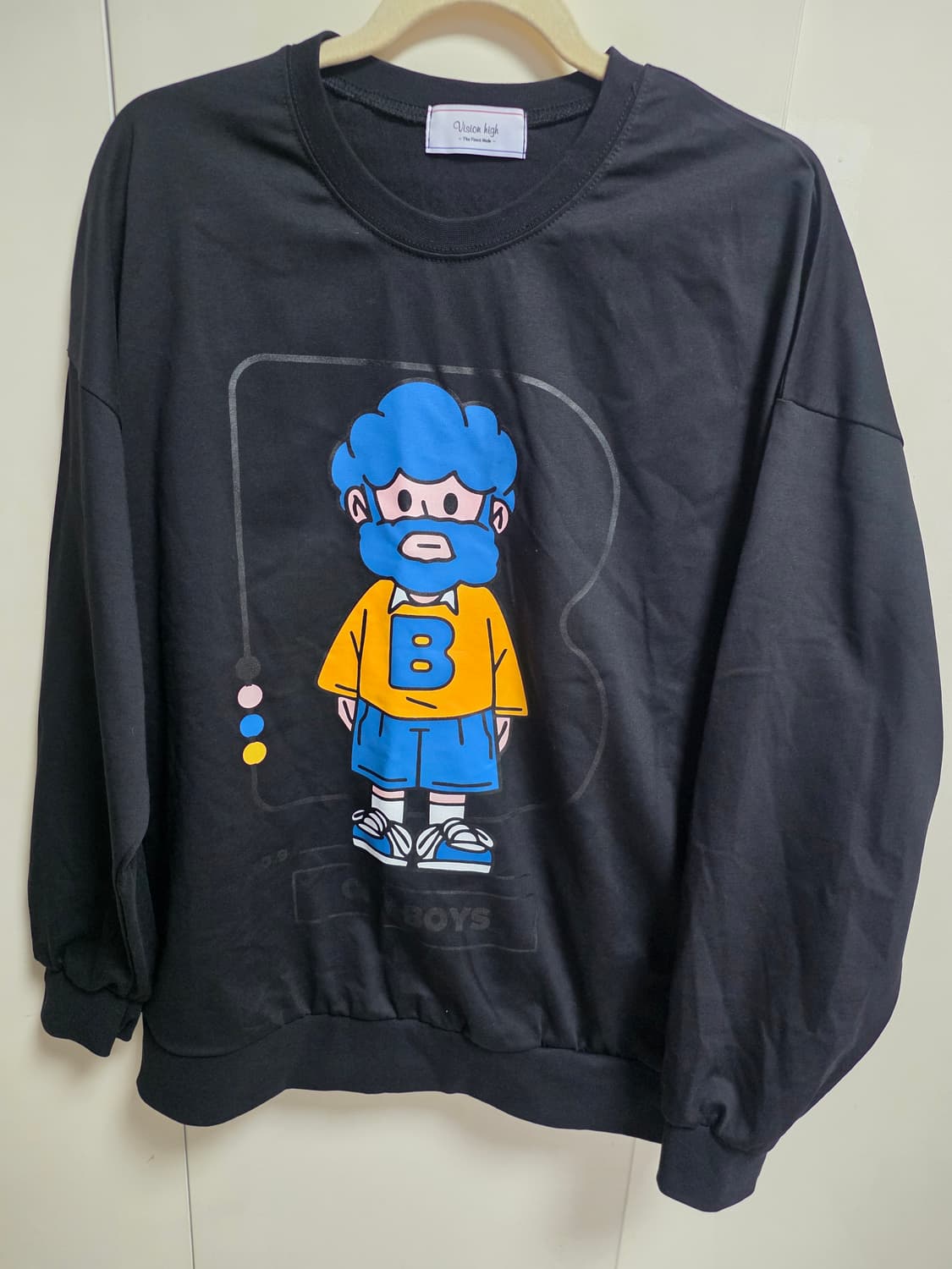 [새상품]비전하이 시티보이즈 블랙 맨투맨 상품이미지2