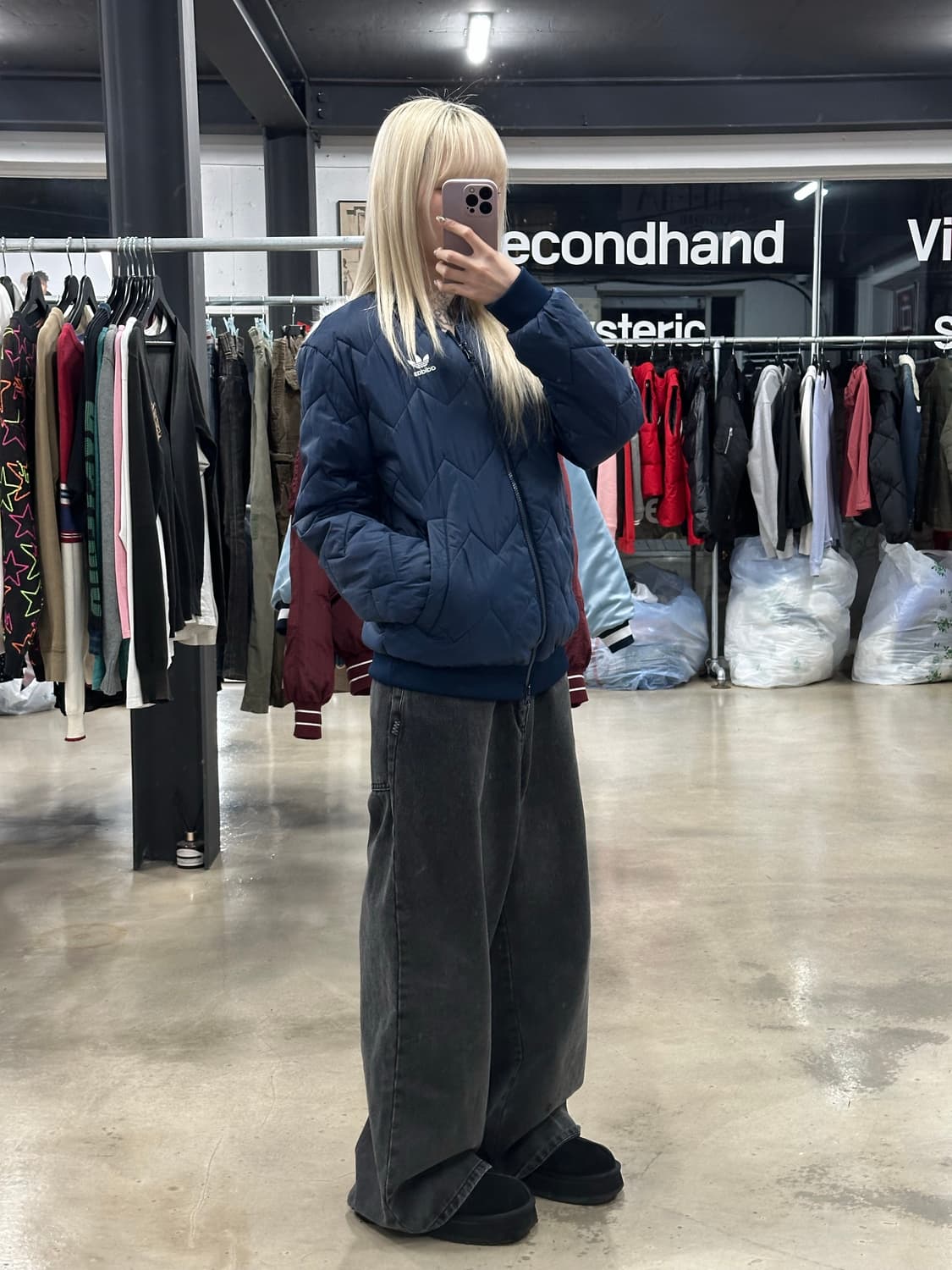 아디다스 네이비 퀄팅 자켓 상품이미지2